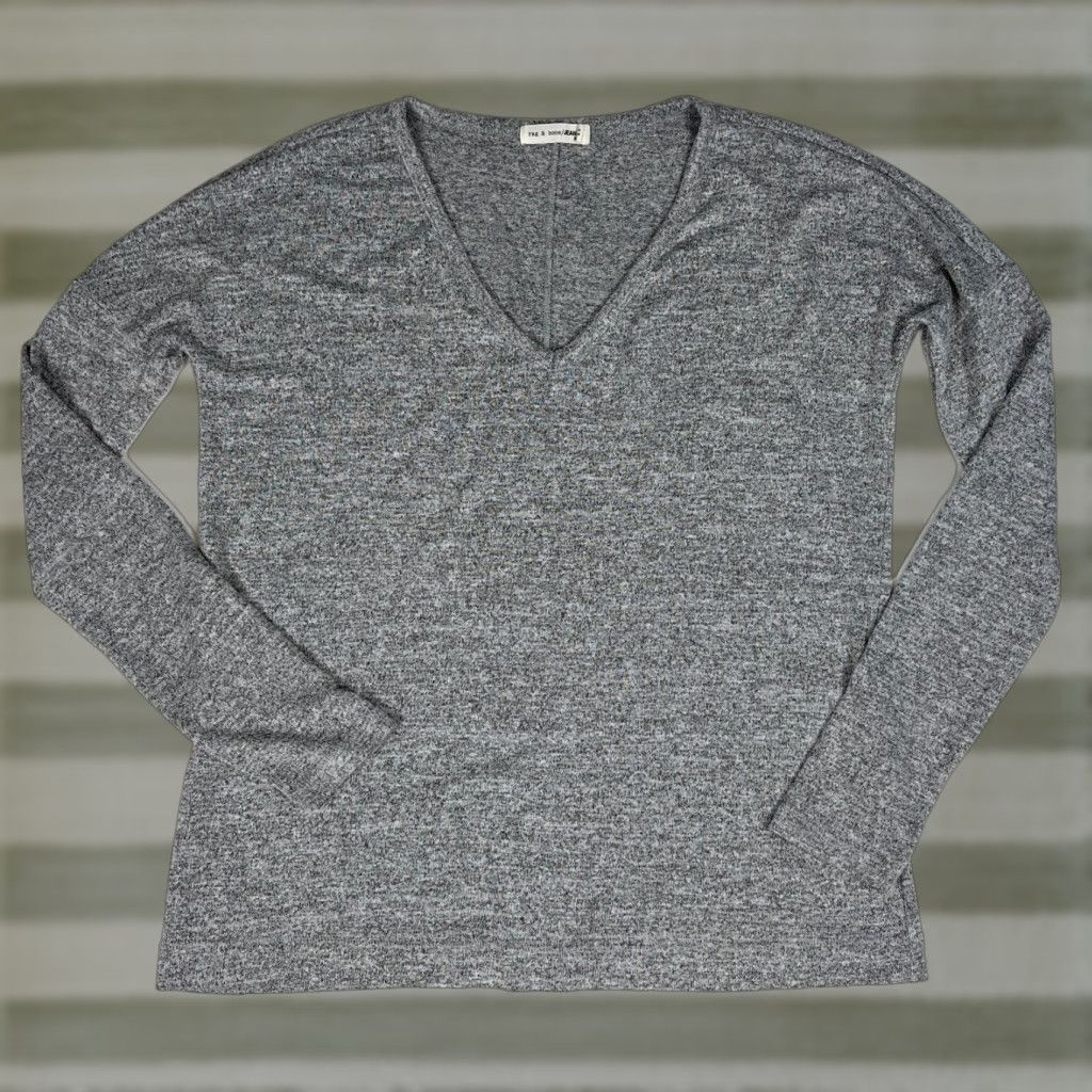 Rag & Bone VINTAGE Rag & Bone/Jean Long Sleeve V-Neck Sweater XS Women’s Pullover Gray N/A Size XS / US 0-2 / IT 36-38 - 1 Thumbnail