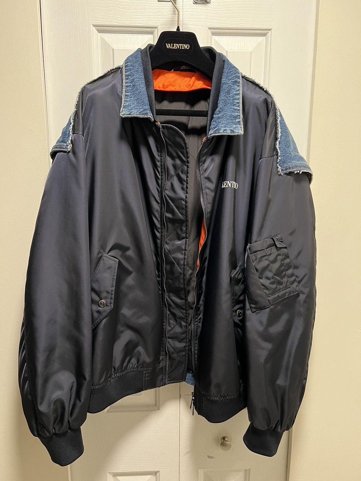 Valentino Valentino Nylon & Denim bomber jacket Size US L / EU 52-54 / 3 - 4 Thumbnail