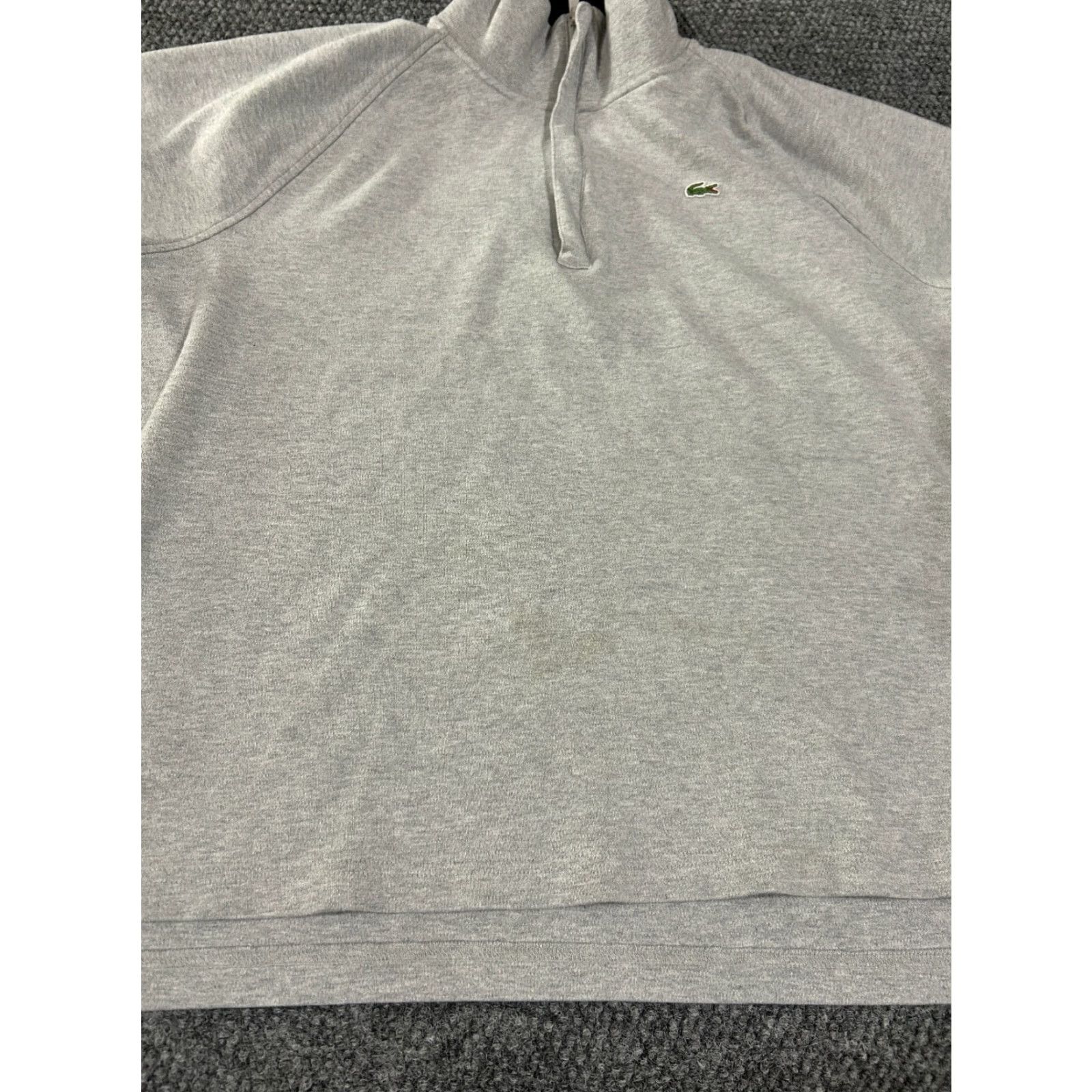 Lacoste Lacoste 1/4 Zip Pullover Mens Gray Cotton Sweatshirt Mock Neck Long Sleeve Logo Zipper Casual Regular Size 8 Men Size US M / EU 48-50 / 2 - 3 Thumbnail