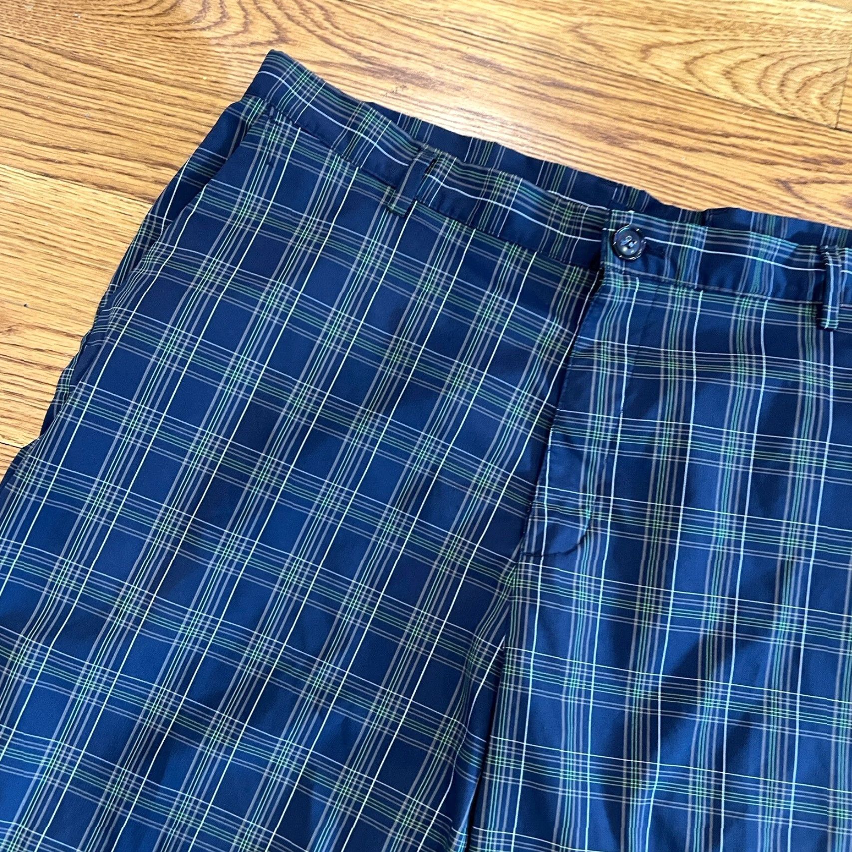 Chaps Chaps Golf 78 Shorts Men's Flat Front Stretch Polyester Navy Blue Plaid 42 Size US 42 / EU 58 - 2 Thumbnail