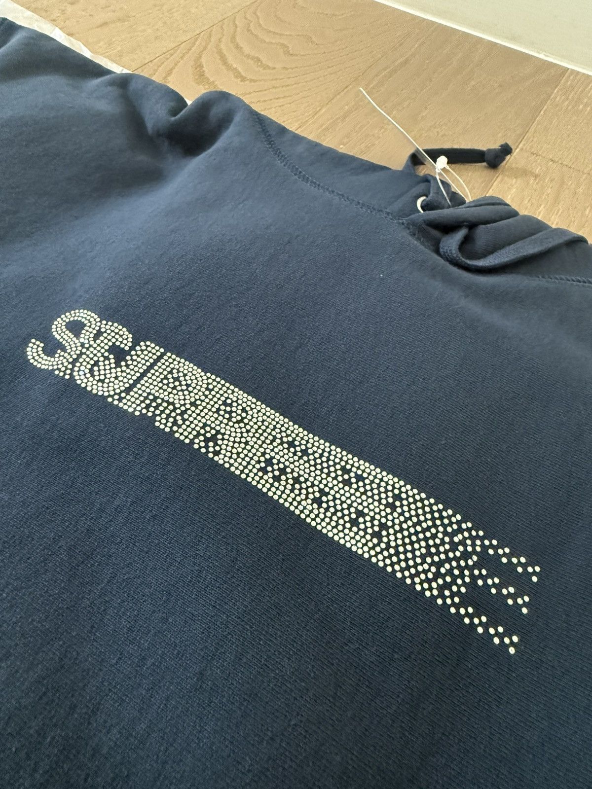 Supreme × Swarovski Supreme x Swarovski Motion Logo NAVY Hoodie FW25 L in Hand Size US L / EU 52-54 / 3 - 2 Thumbnail
