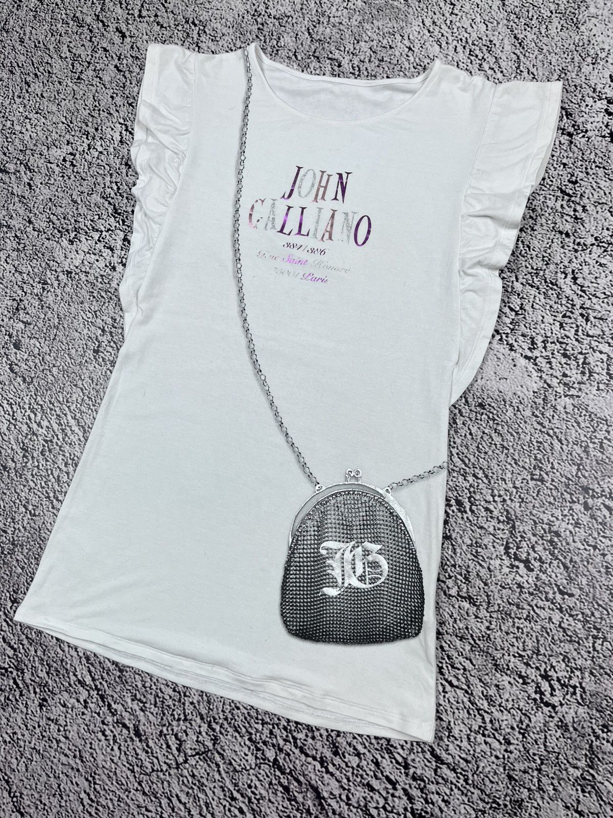 John Galliano Vintage John Galliano flutter sleeves logo t shirt top Size S / US 4 / IT 40 - 3 Thumbnail