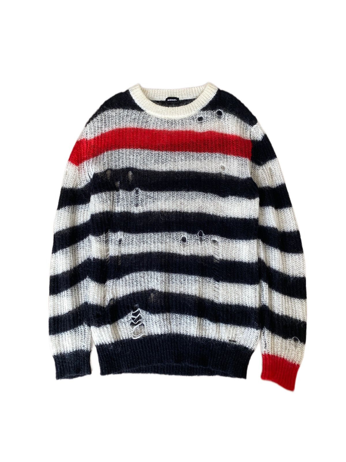 DIESEL DISTRESSED PUNK KNIT SWEATER