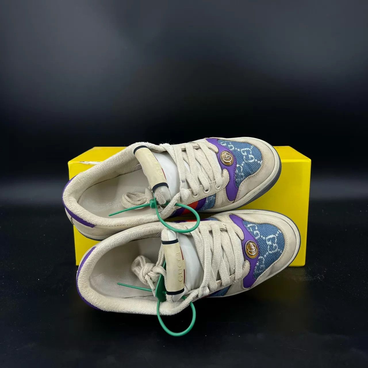 Gucci Gucci Enamel Blue Rhyton Sneaker Women's 36.5 Size US 6 / IT 36 - 6 Thumbnail