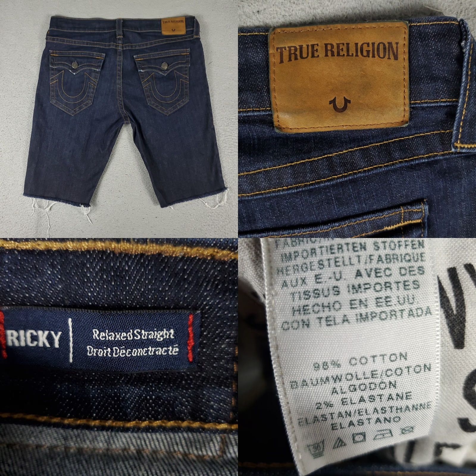 True Religion True Religion Denim Shorts Mens 38 Blue Bermuda Regular Fit 5-Pocket Casual Sports Size US 38 / EU 54 - 8 Thumbnail