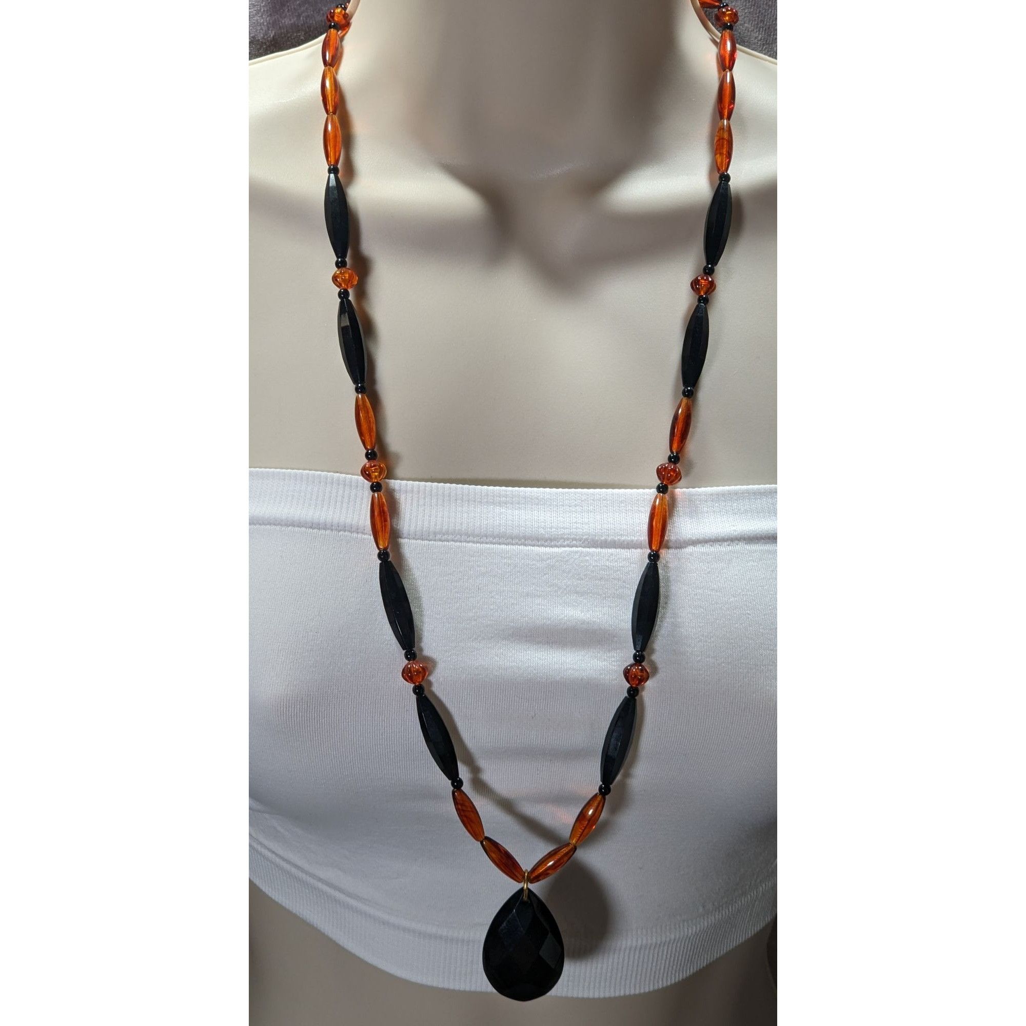 Other Vintage 90s Midnight Fire Avon Black And Amber Plastic Beade Size ONE SIZE - 3 Thumbnail