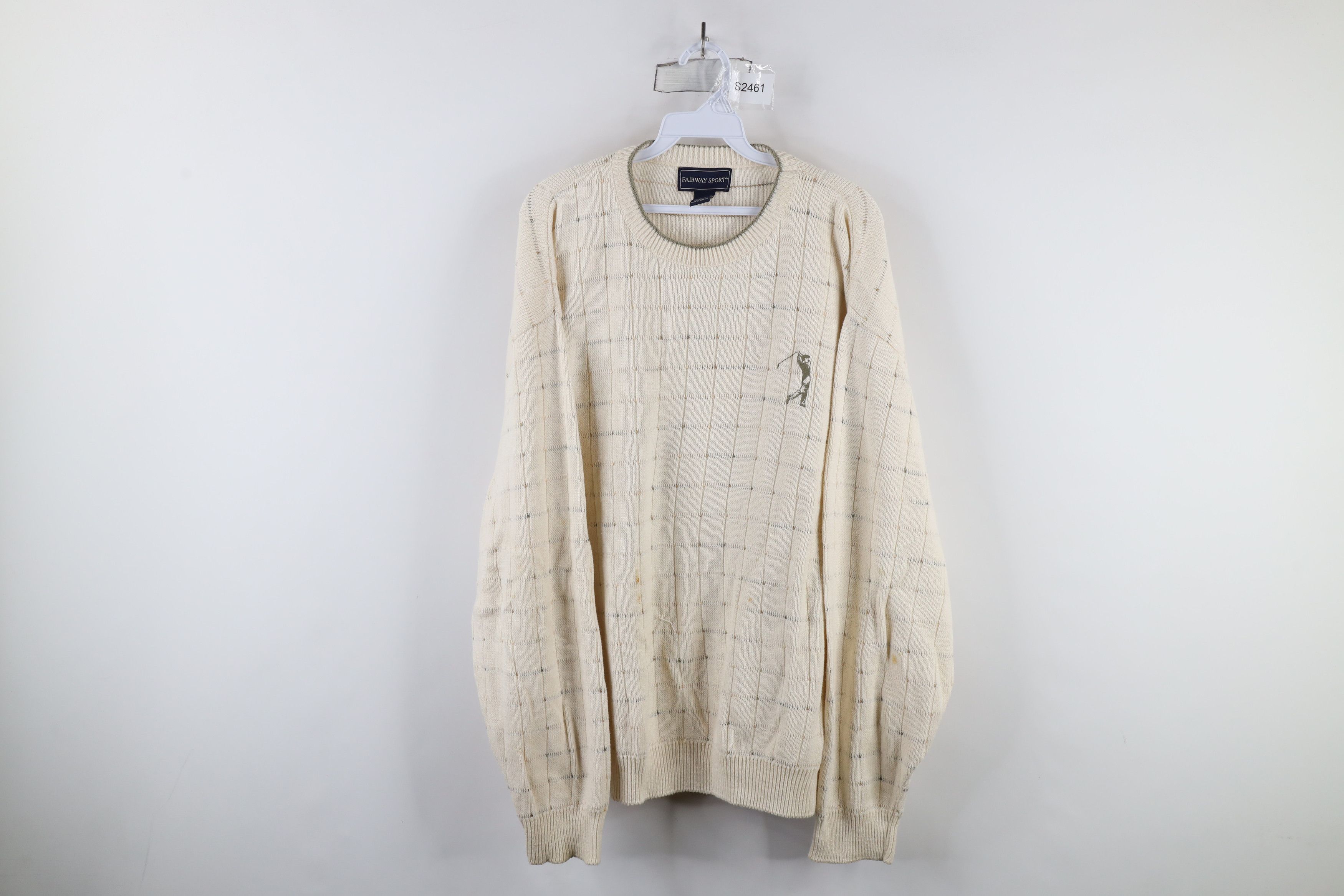 Vintage Vintage 90s Streetwear Ribbed Knit Golf Sweater Cotton USA Size US XL / EU 56 / 4 - 1 Thumbnail