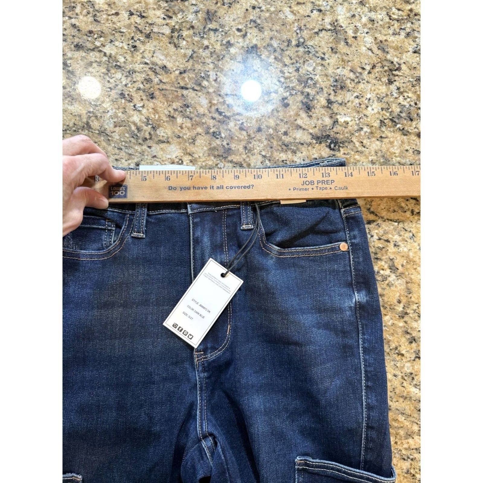 Vintage VINTAGE Judy Blue High Rise dark wash denim Cargo Pocket Bootcut Jeans 27 new w tags Women Boots? Size 27" / US 4 / IT 40 - 6 Thumbnail