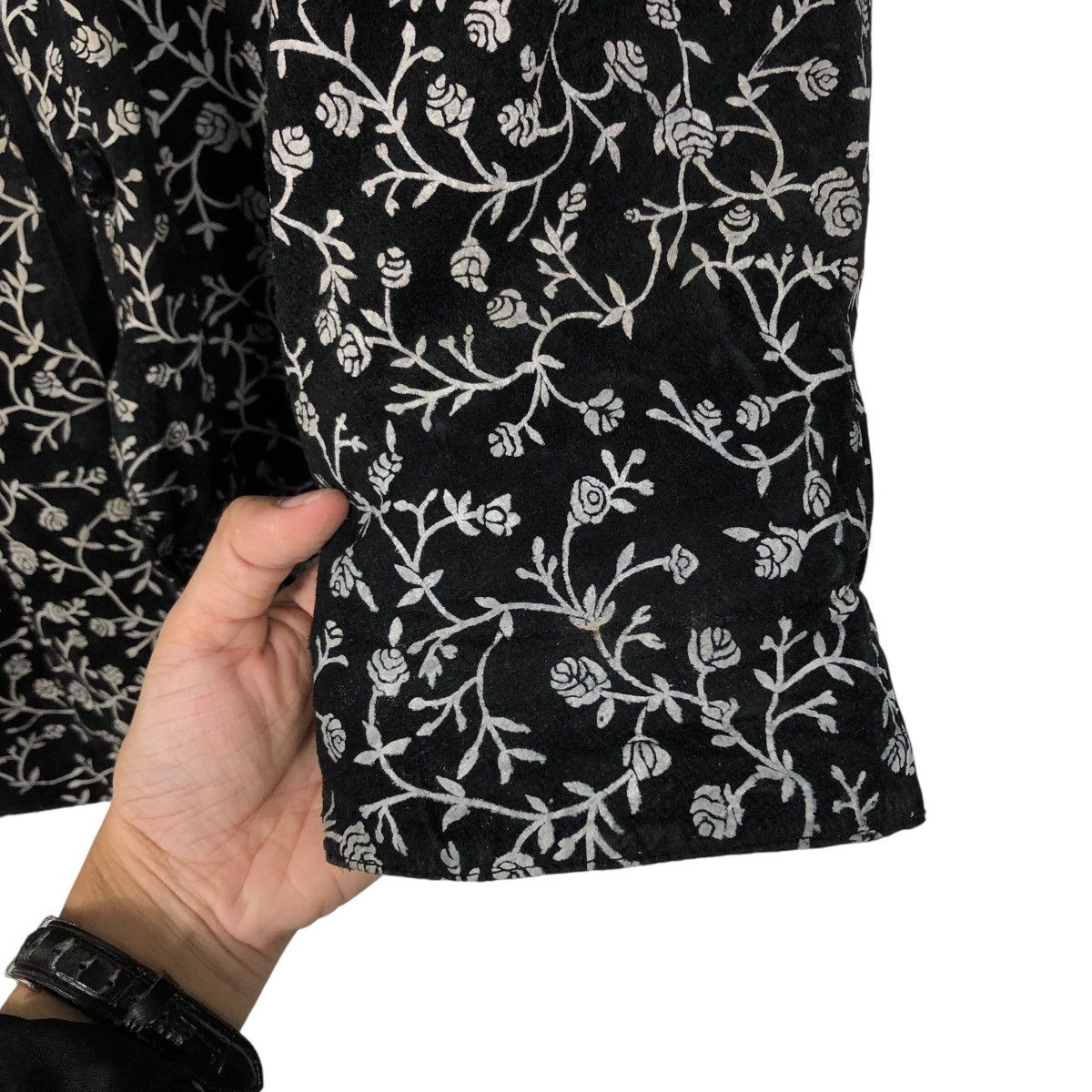 Japanese Brand × Vintage 📌Vintage Leather Jacket Floral Full Print Issey Miyake Size US M / EU 48-50 / 2 - 16 Thumbnail