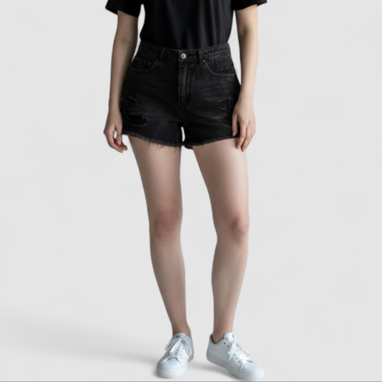 Other Wild Fable Black Solid Shorts Womens 6 Small Size 28" / US 6 / IT 42 - 2 Thumbnail