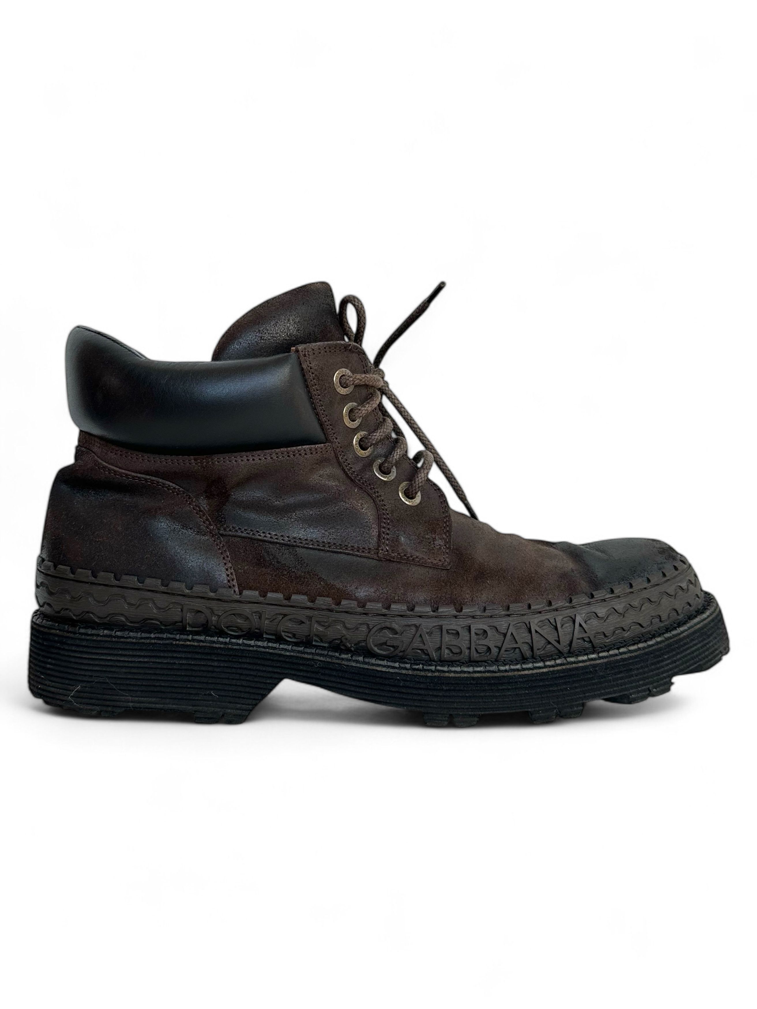 Dolce & Gabbana Main Line Dolce & Gabbana Leather Lace Up Boots Size US 10.5 / EU 43-44 - 1 Thumbnail