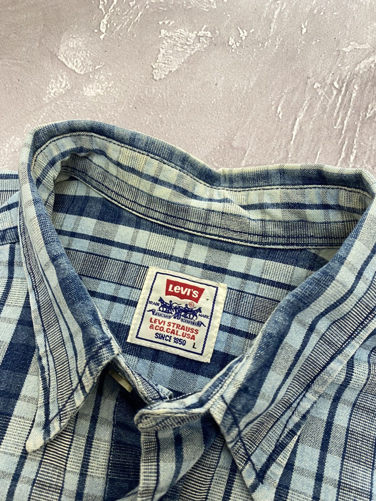 Levi's Vintage Levi's Denim Checkered Oversized Shirt Long Sleeve Size US L / EU 52-54 / 3 - 3 Thumbnail