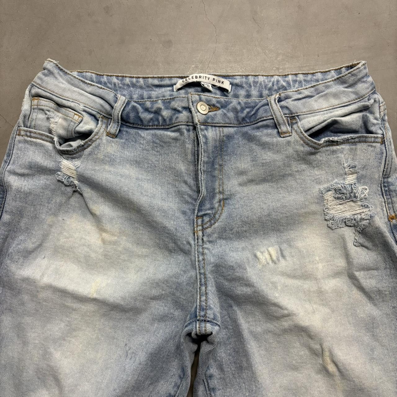 Vintage Crazy Vintage Y2K/2000s Baggy Wideleg Ripped Light Blue Wash Denim Jeans! Size US 30 / EU 46 - 2 Thumbnail
