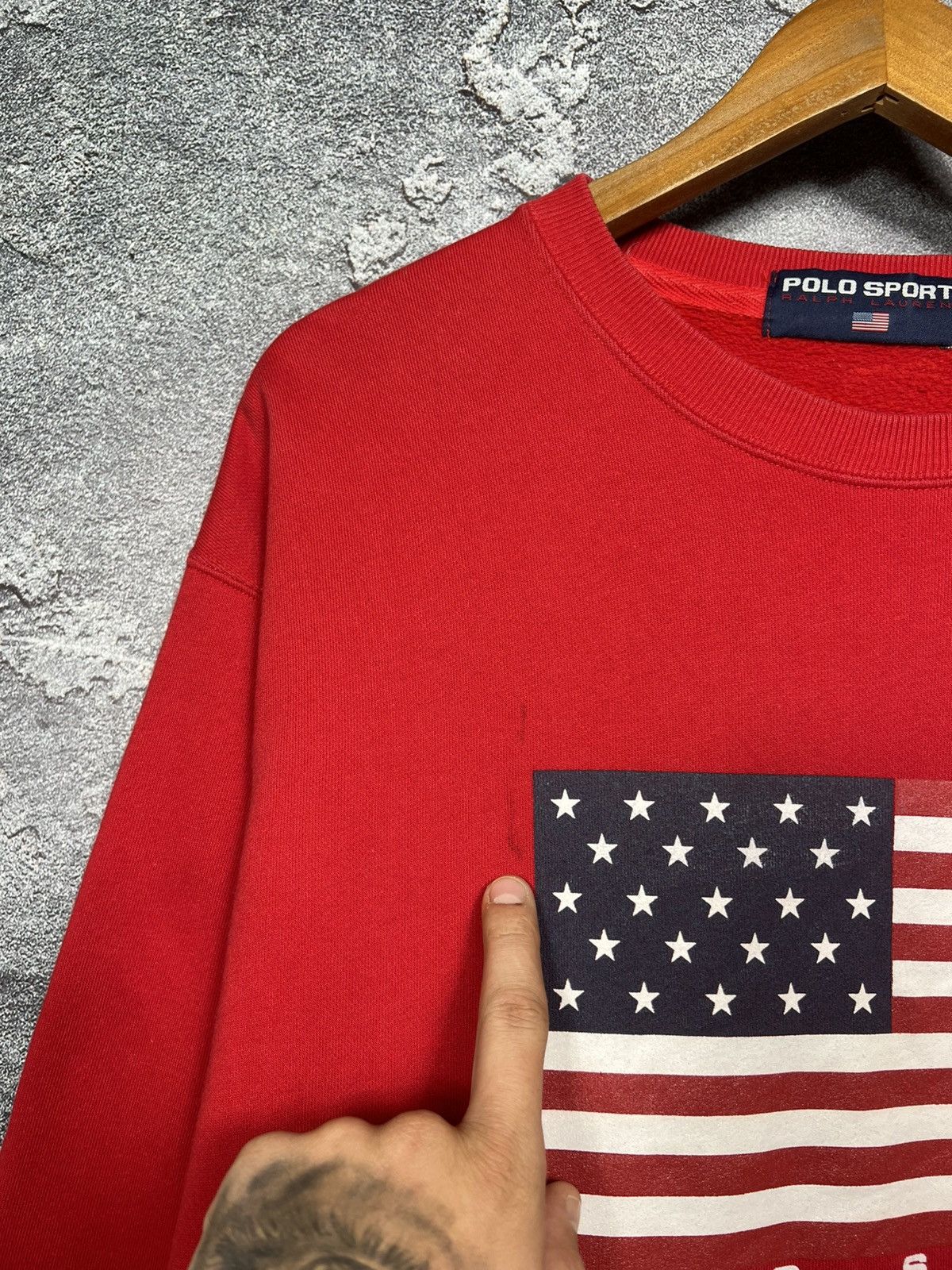 Polo Ralph Lauren Vintage Polo Ralph Lauren Sport USA Flag Logo Sweatshirt Size US M / EU 48-50 / 2 - 3 Thumbnail