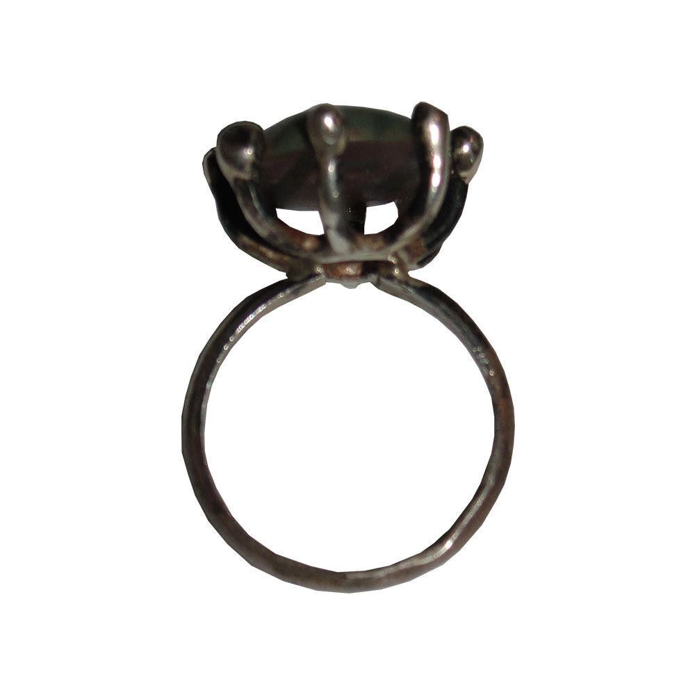 Designer Taxco Mexican Hand Made Sterling Bloodstone Ring Size ONE SIZE - 4 Thumbnail
