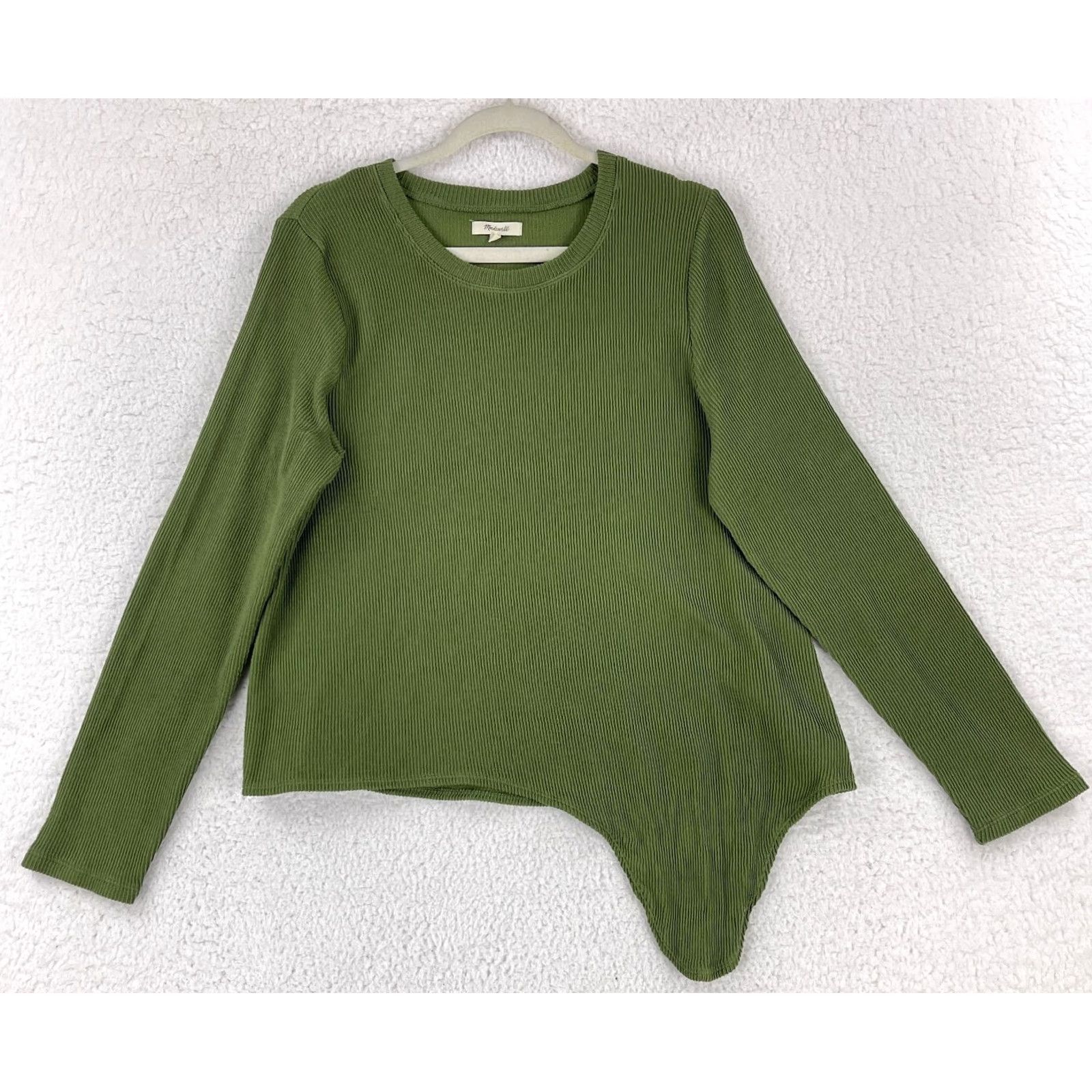 Madewell Madewell T-Shirt Womens Size XL Green Ribbed Side Knot Long Sleeve Pullover Knit Size XL / US 12-14 / IT 48-50 - 2 Thumbnail