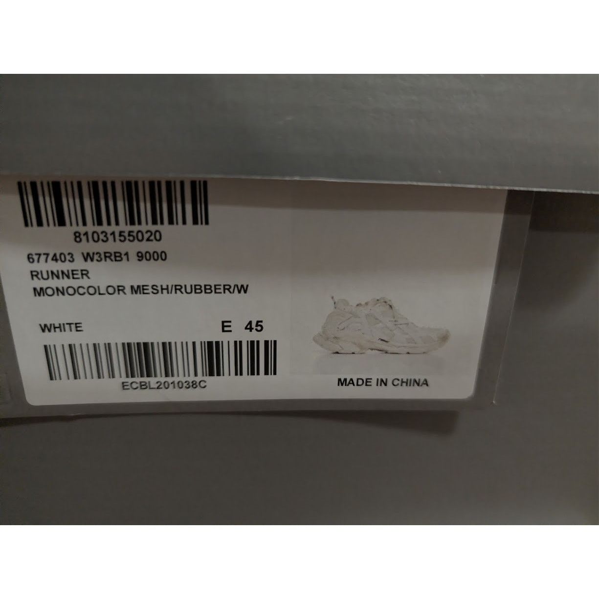 Balenciaga o1rshd1 Q:2 / Monocolor Runners in White Size US 12 / EU 45 - 17 Thumbnail