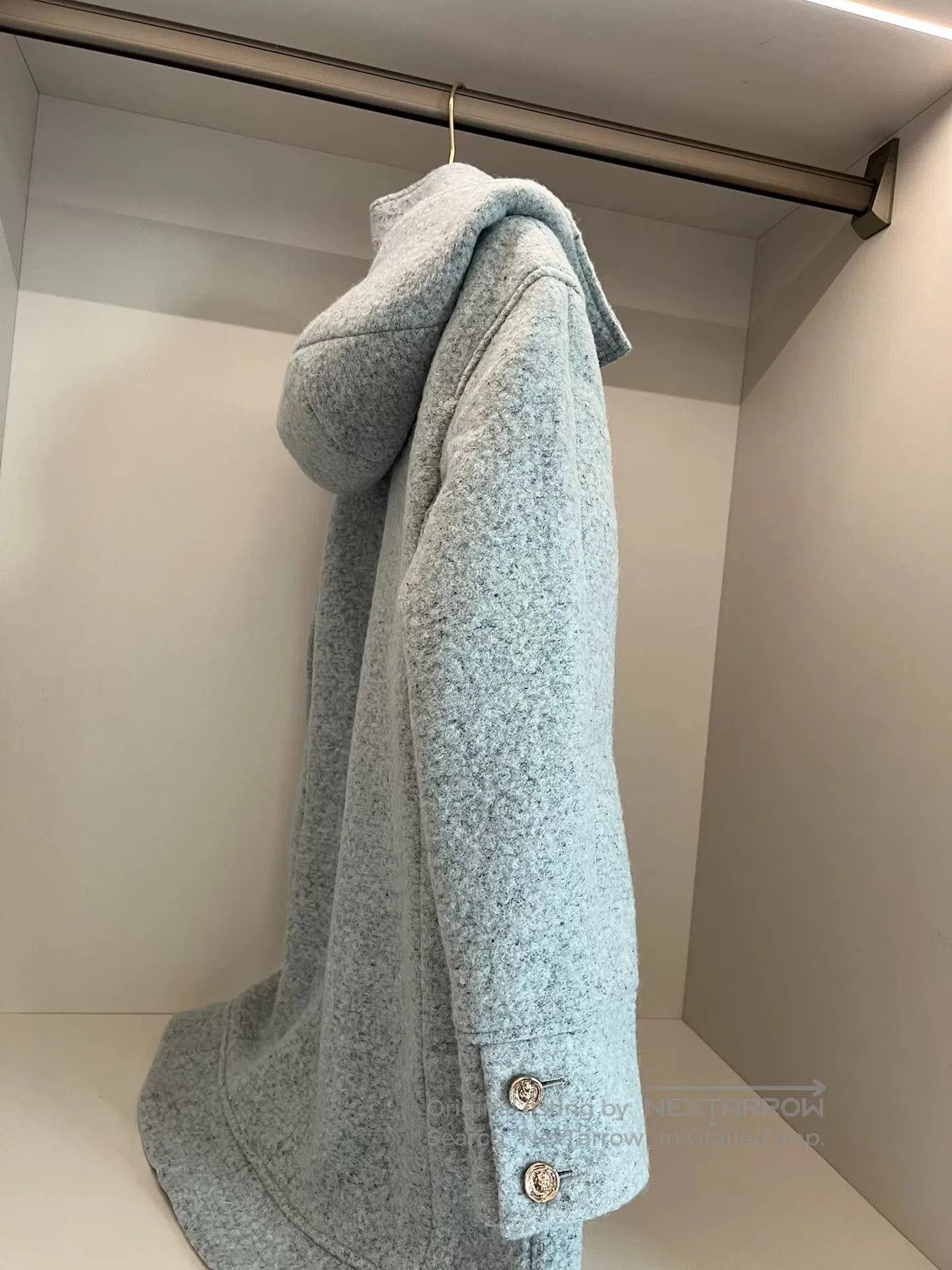 Chanel Chanel 25A Gray Hooded Coat with Frog Buttons. Size US M / EU 48-50 / 2 - 4 Thumbnail