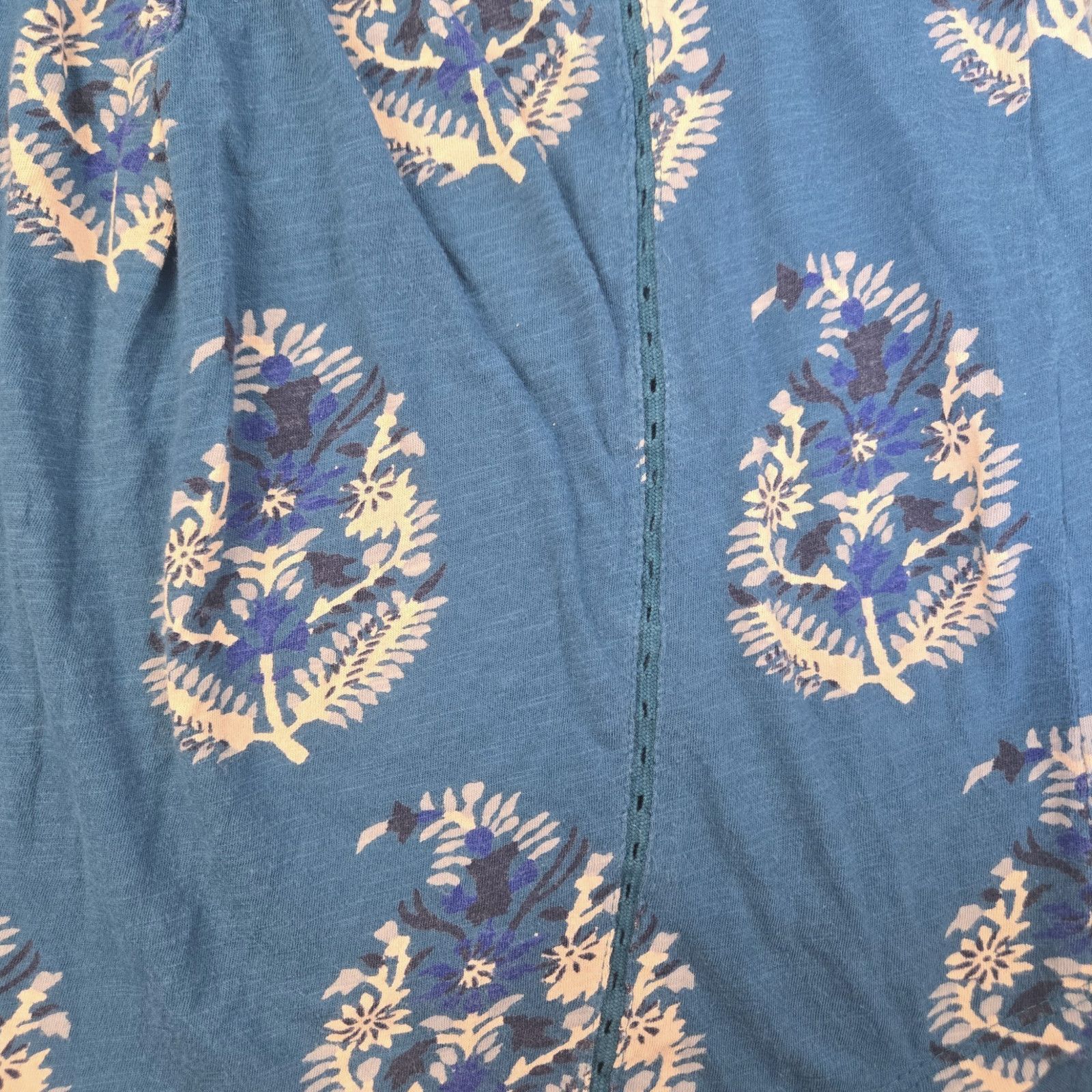 Lucky Brand Y2K Lucky Brand Teal Floral Peasant Blouse Size Small Size S / US 4 / IT 40 - 7 Thumbnail