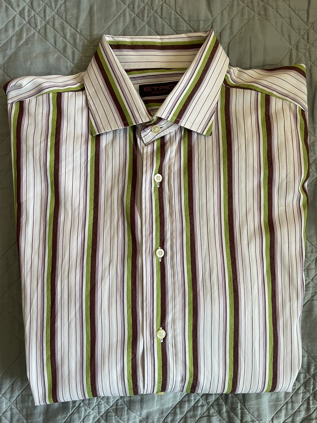 Etro Striped French Cuff Shirt Size US XL / EU 56 / 4 - 1 Thumbnail