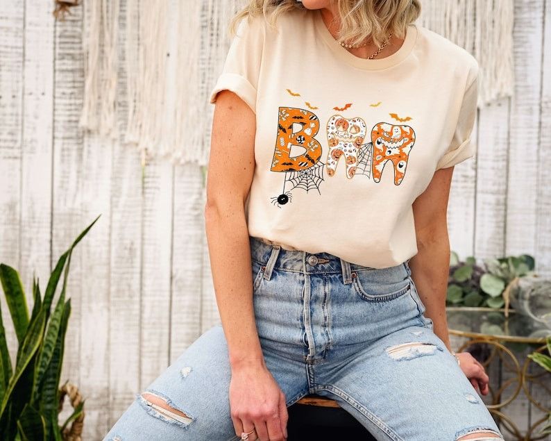 Designer Halloween Dental Shirt Size L / US 10 / IT 46 - 1 Thumbnail