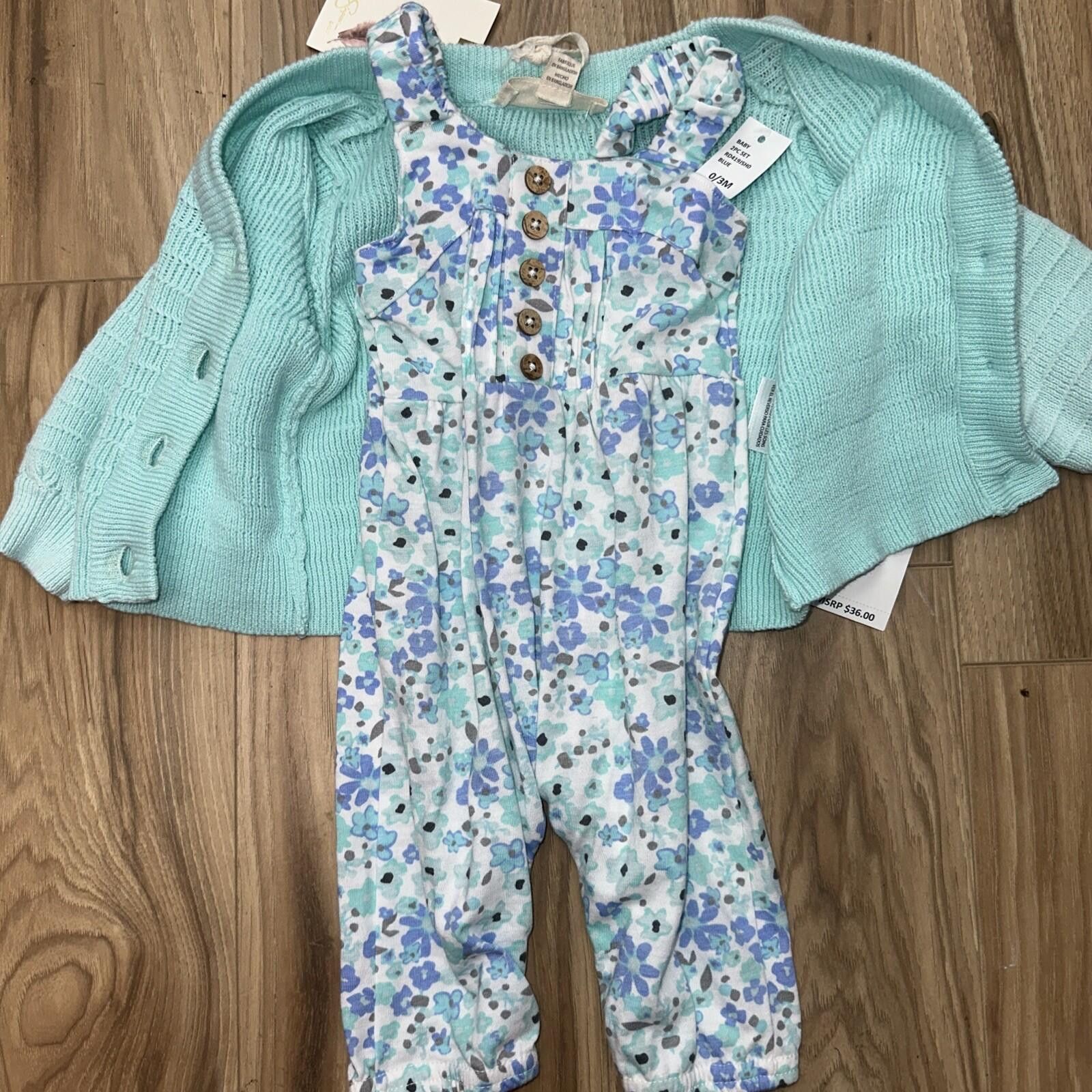 Other Jessica Simpson Baby Blue Teal Sweater Body Suit 0-3 Months Size ONE SIZE - 5 Thumbnail