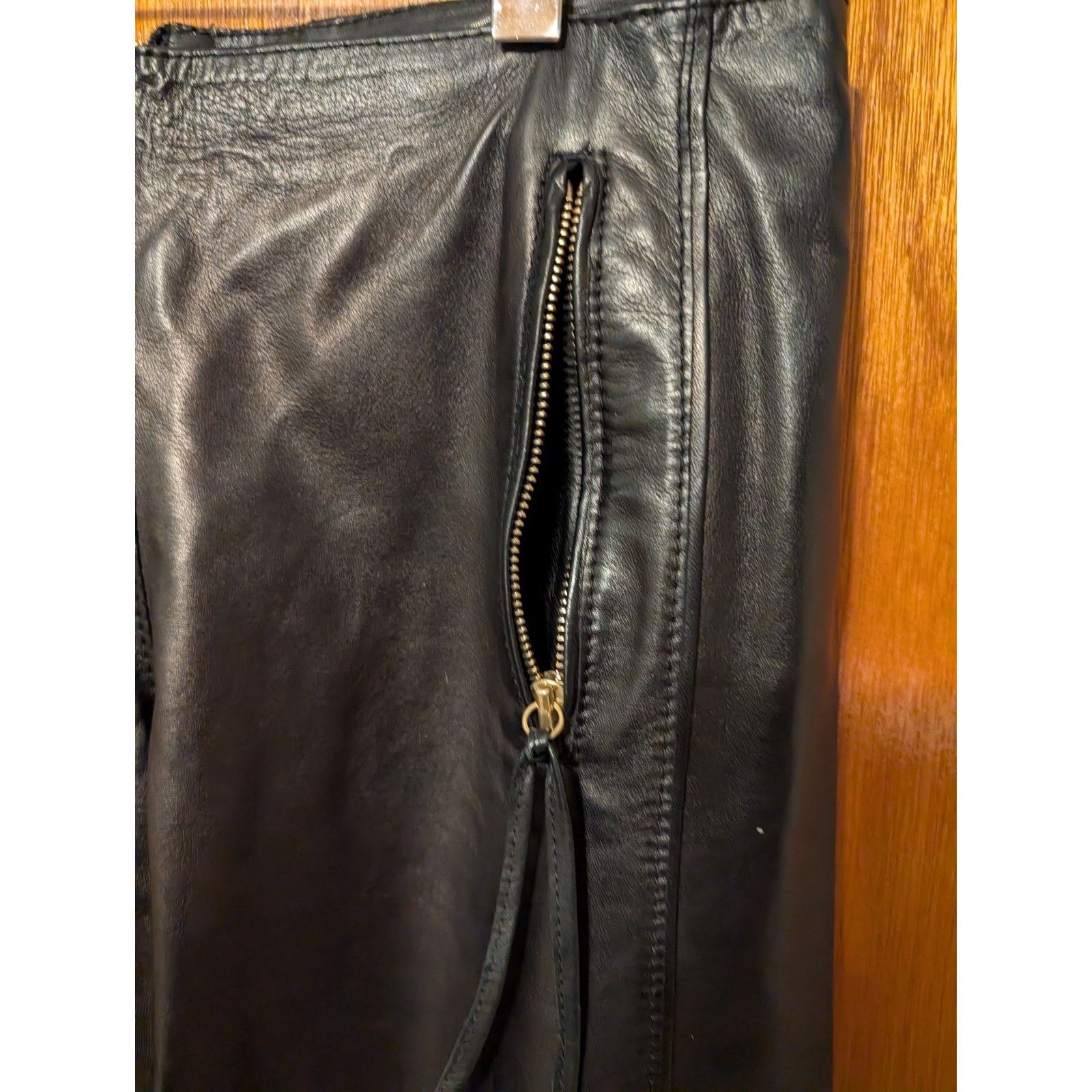 Roberto Cavalli Roberto Cavalli Black Leather Pants Italy Flare Zipper Small Size 28" / US 6 / IT 42 - 2 Thumbnail