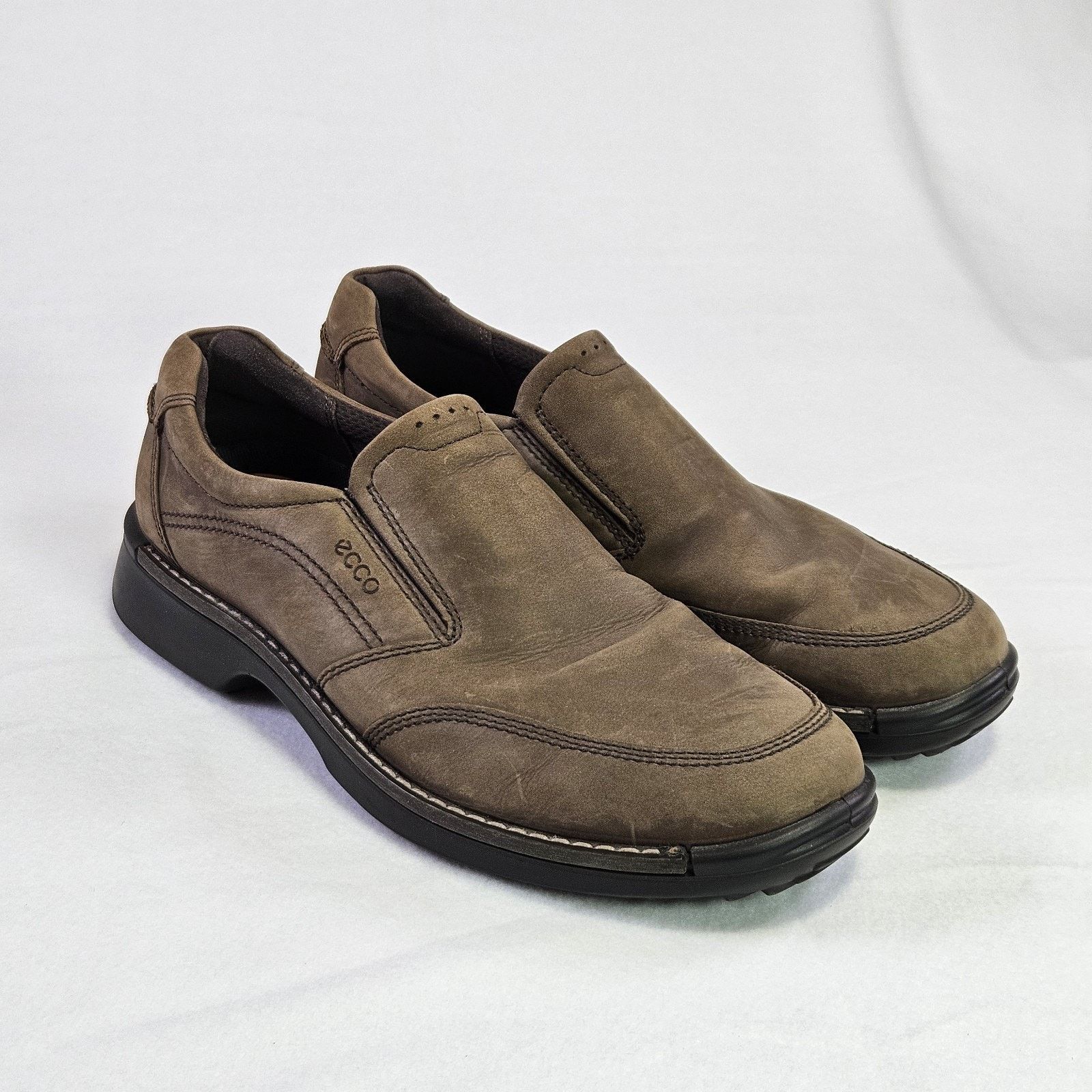 Ecco ECCO Fusion Loafer Apron Toe Slip On Nubuck Leather Mocs Size US 14 / EU 47 - 14 Thumbnail