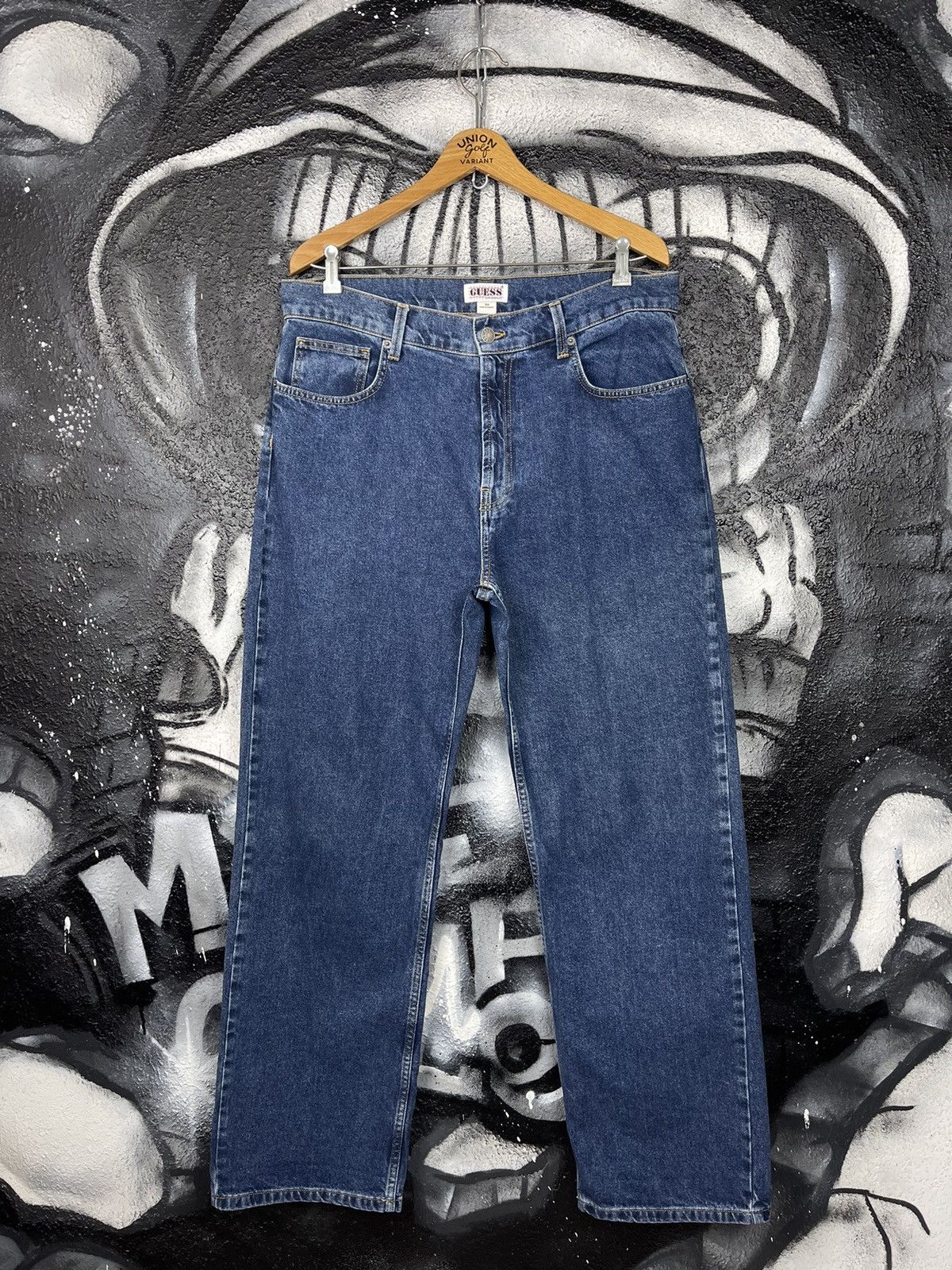 Guess Guess Vintage Washed Denim Relaxed Baggy Jeans Men’s Size 33 Size US 33 - 3 Thumbnail
