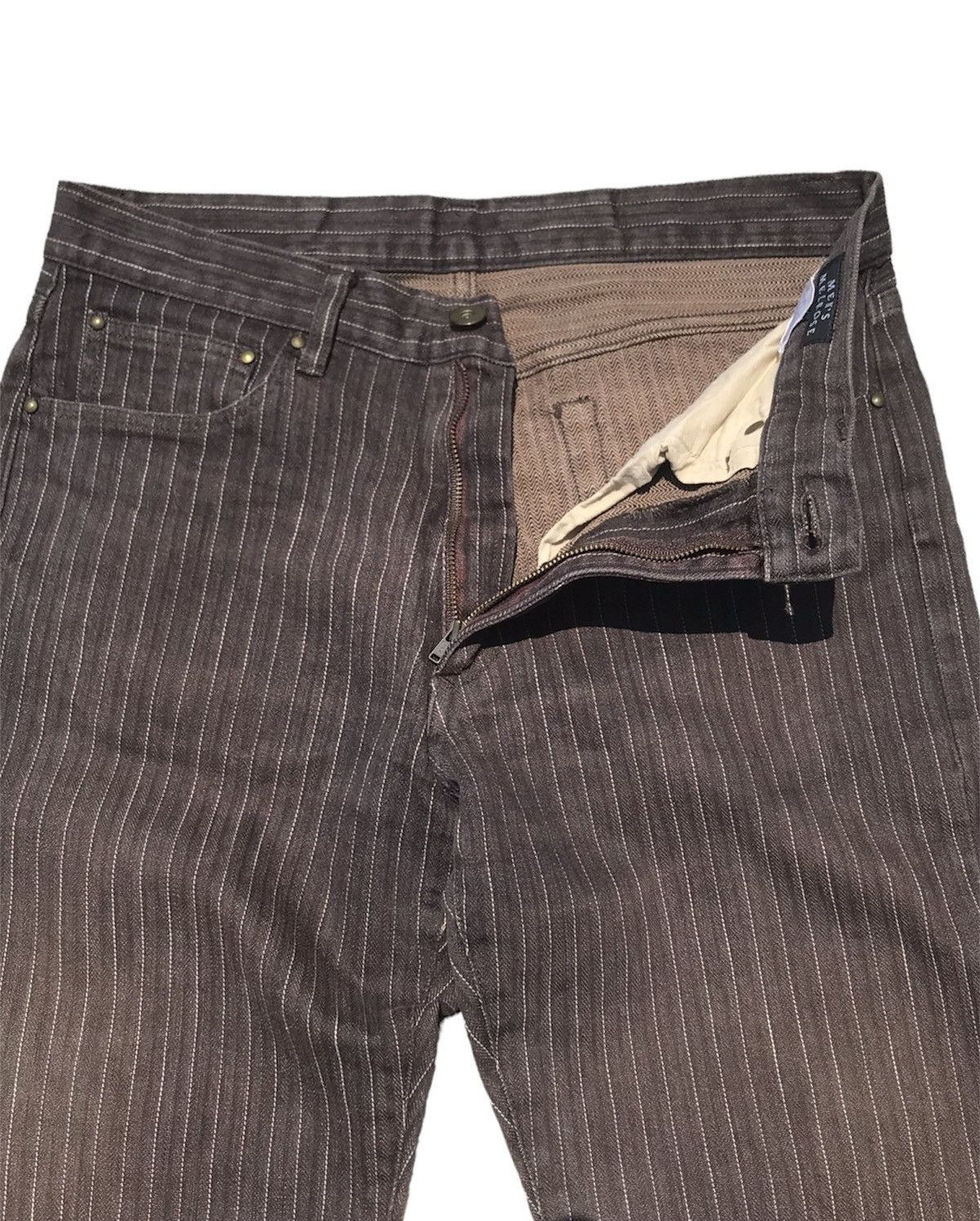 Designer × Melrose Men’s Melrose Vertical Striped Flared Pants Size US 29 - 3 Thumbnail