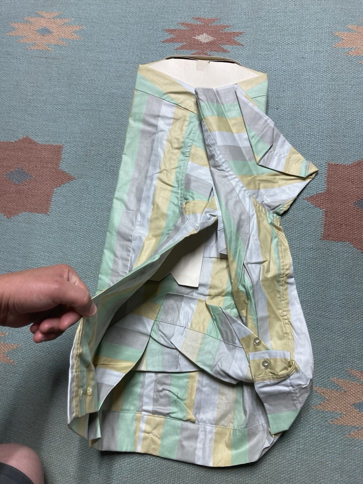 Vintage NEW Vtg 1950s Shirt Jac striped cotton DEADSTOCK men’s large Size US L / EU 52-54 / 3 - 7 Thumbnail