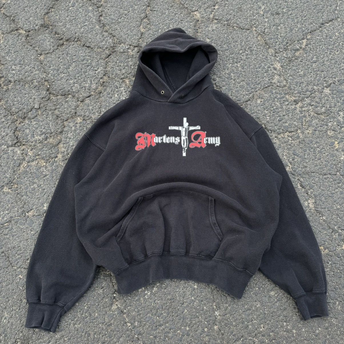 Band Tees × Vintage Vintage Washed Punk Hoodie Martens Army Skinheads Metal Size US L / EU 52-54 / 3 - 4 Thumbnail