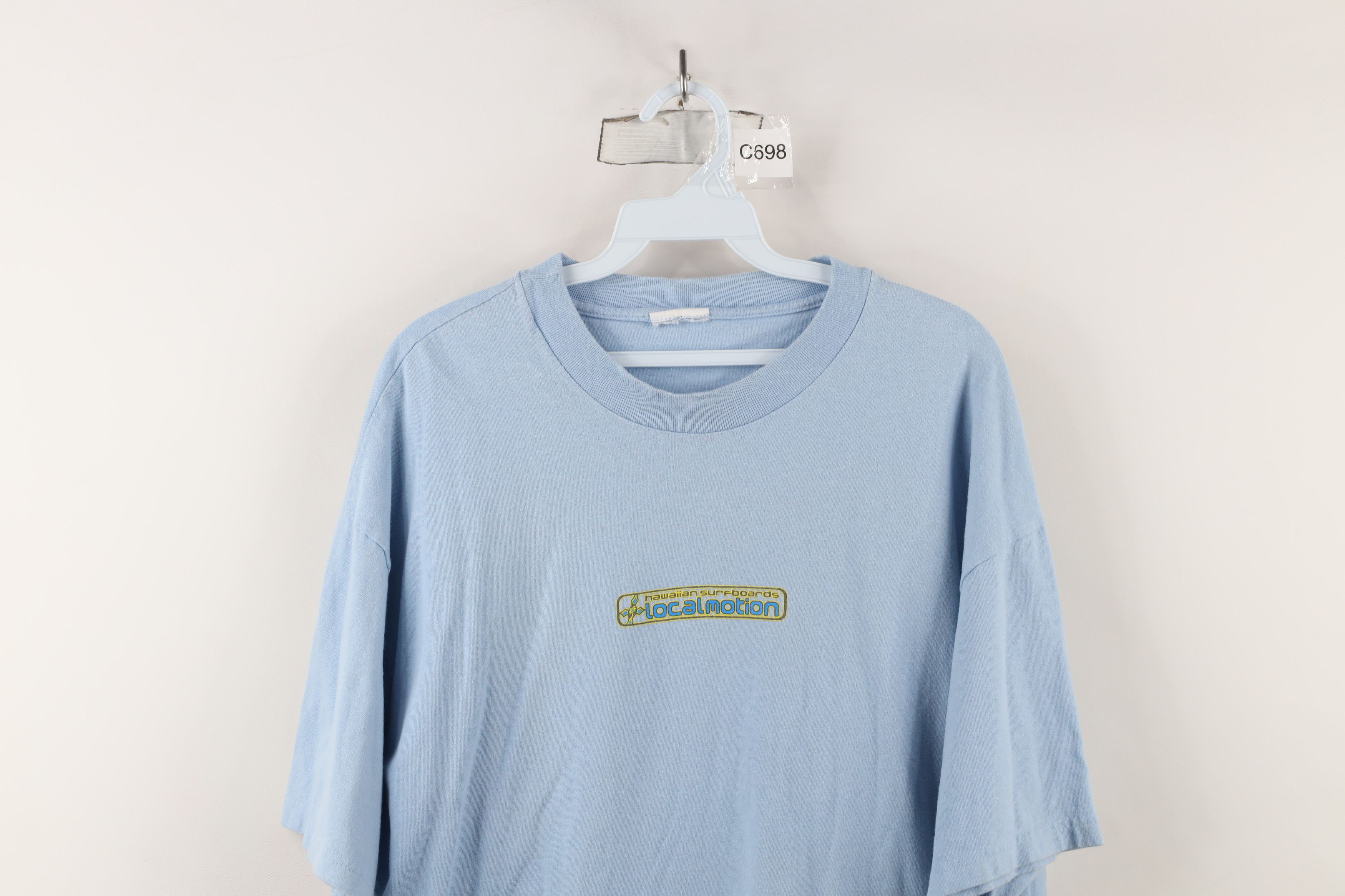 Vintage Vintage 90s Motion Hawaiian Surfboards Surfing T-Shirt Blue Size US XL / EU 56 / 4 - 2 Thumbnail