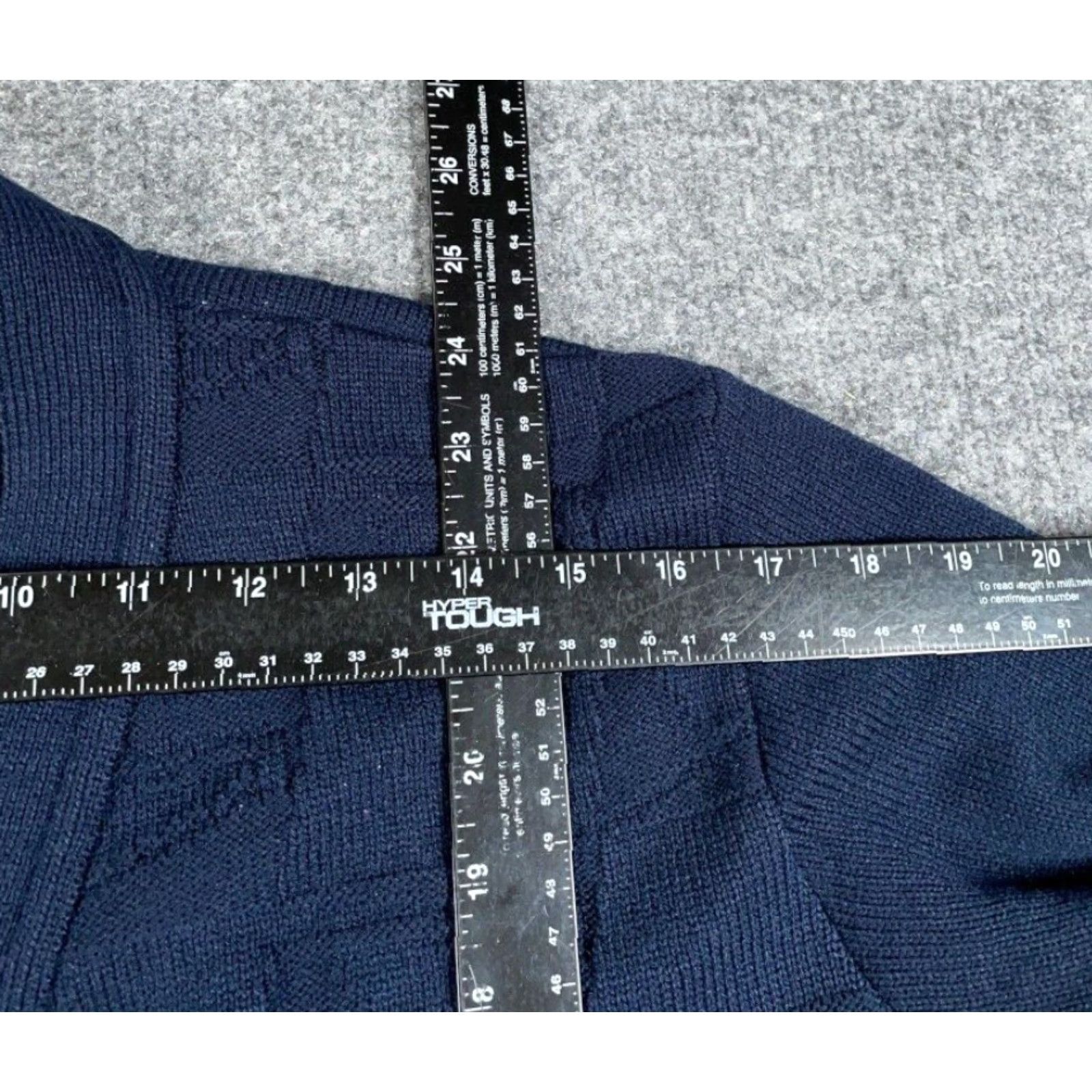 Vintage VINTAGE Grandpa Cardigan Shirt Men L Dark Blue 80s Distressed Knit USA Made SFKM Fall Winter 80s Retro Mens Size US L / EU 52-54 / 3 - 7 Thumbnail