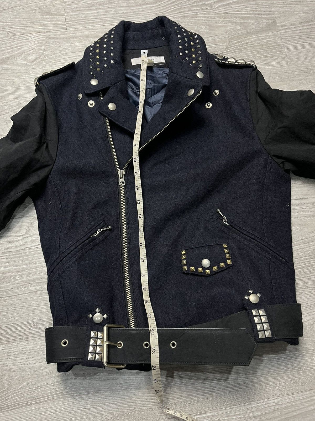 If Six Was Nine × Japanese Brand × Le Grande Bleu (L.G.B.) Mr Weather Studded Ramones Style Woll Jacket Size US M / EU 48-50 / 2 - 9 Thumbnail