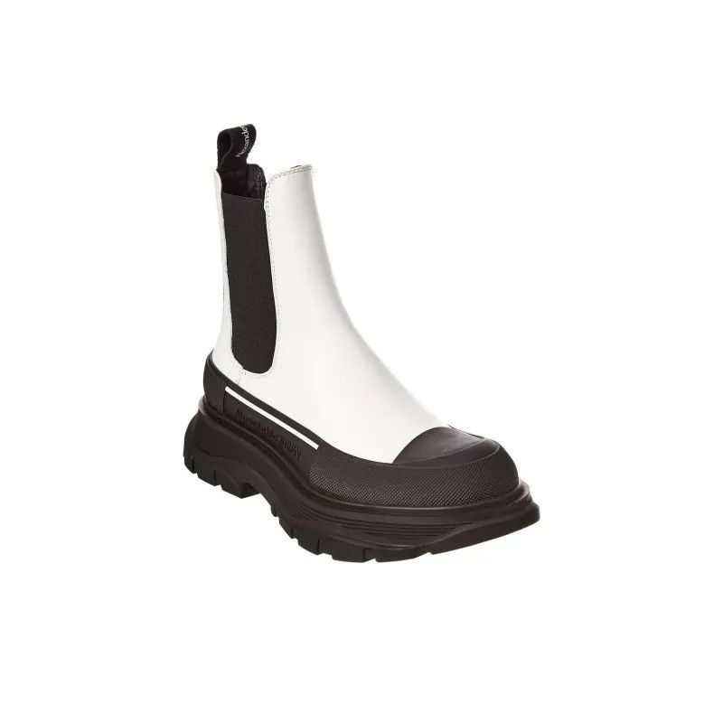 Alexander McQueen o1y0225 Ankle Boots in White & Black Size US 10 / IT 40 - 3 Thumbnail