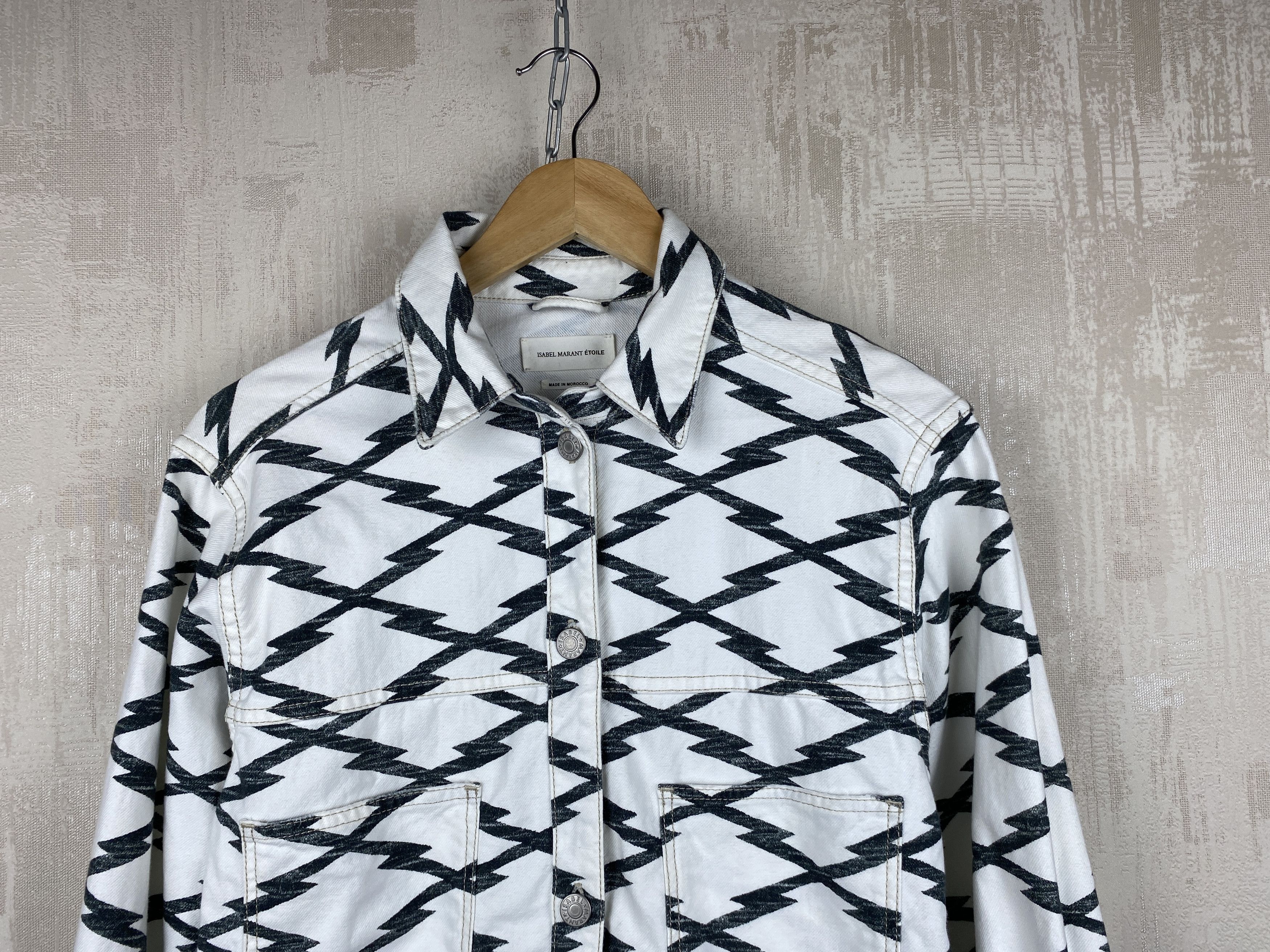 Isabel Marant Etoile Isabel Marant Etoile Cotton Grid Print Denim Jacket Size M / US 6-8 / IT 42-44 - 6 Thumbnail
