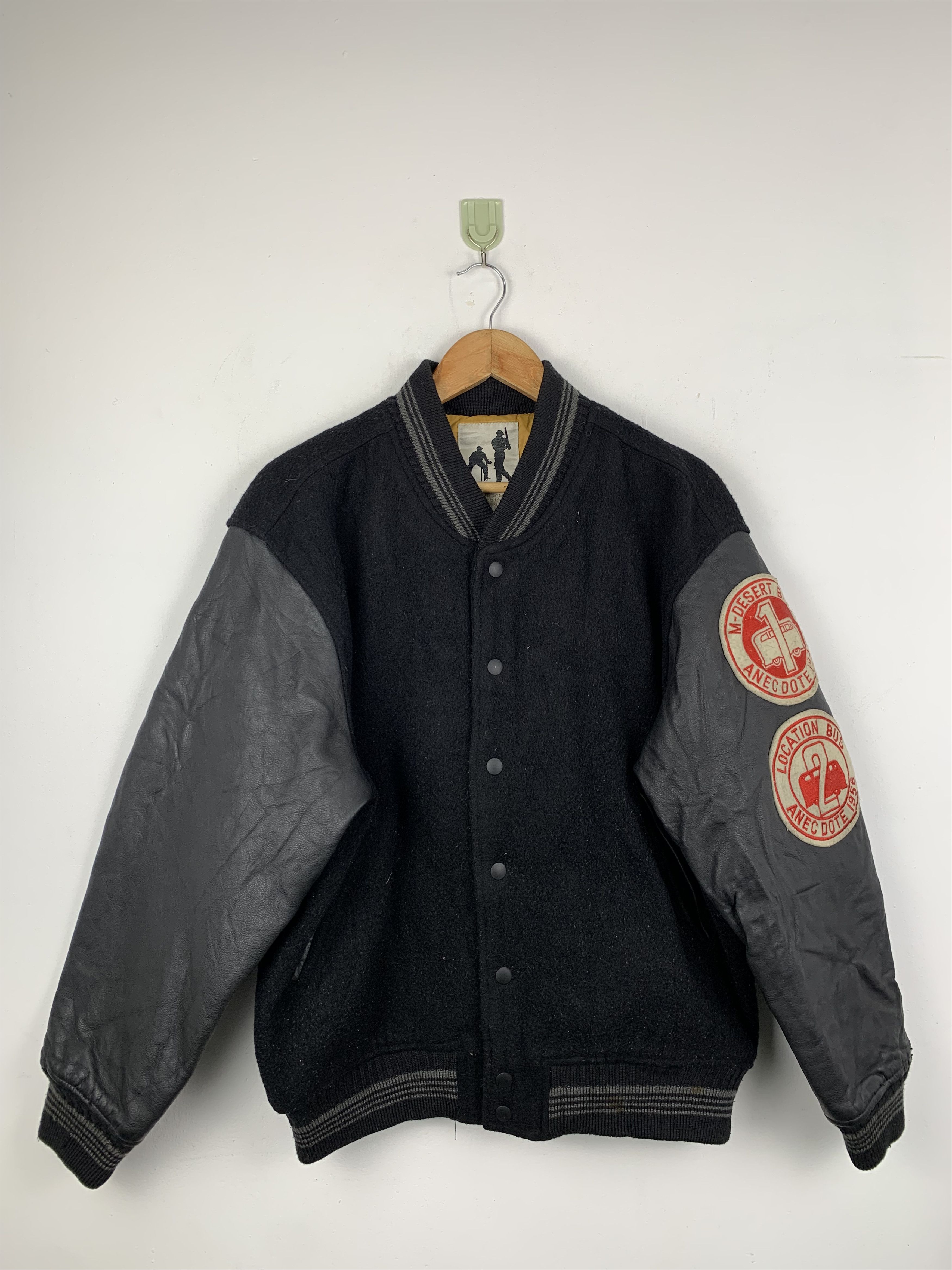 Vintage Vintage 80s Winks Leather Leather Varsity Jacket V0535 Size US L / EU 52-54 / 3 - 3 Thumbnail