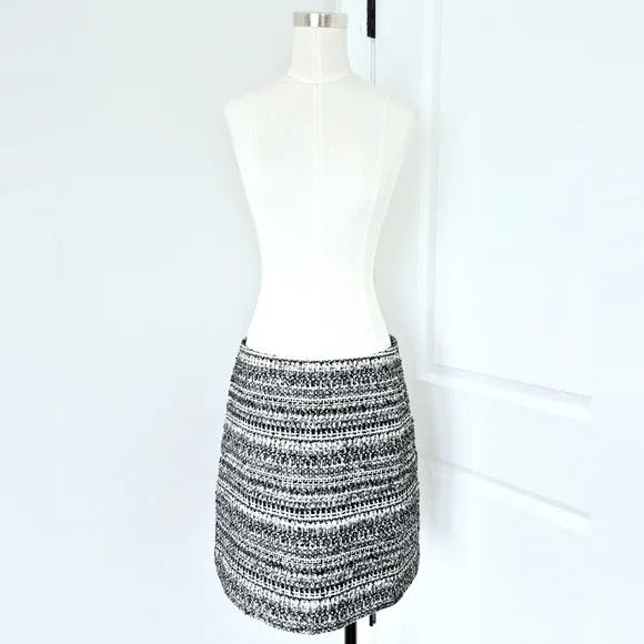 Loft White Multi Metallic Tweed Skirt Gift Party Work Size 30" / US 8 / IT 44 - 2 Thumbnail