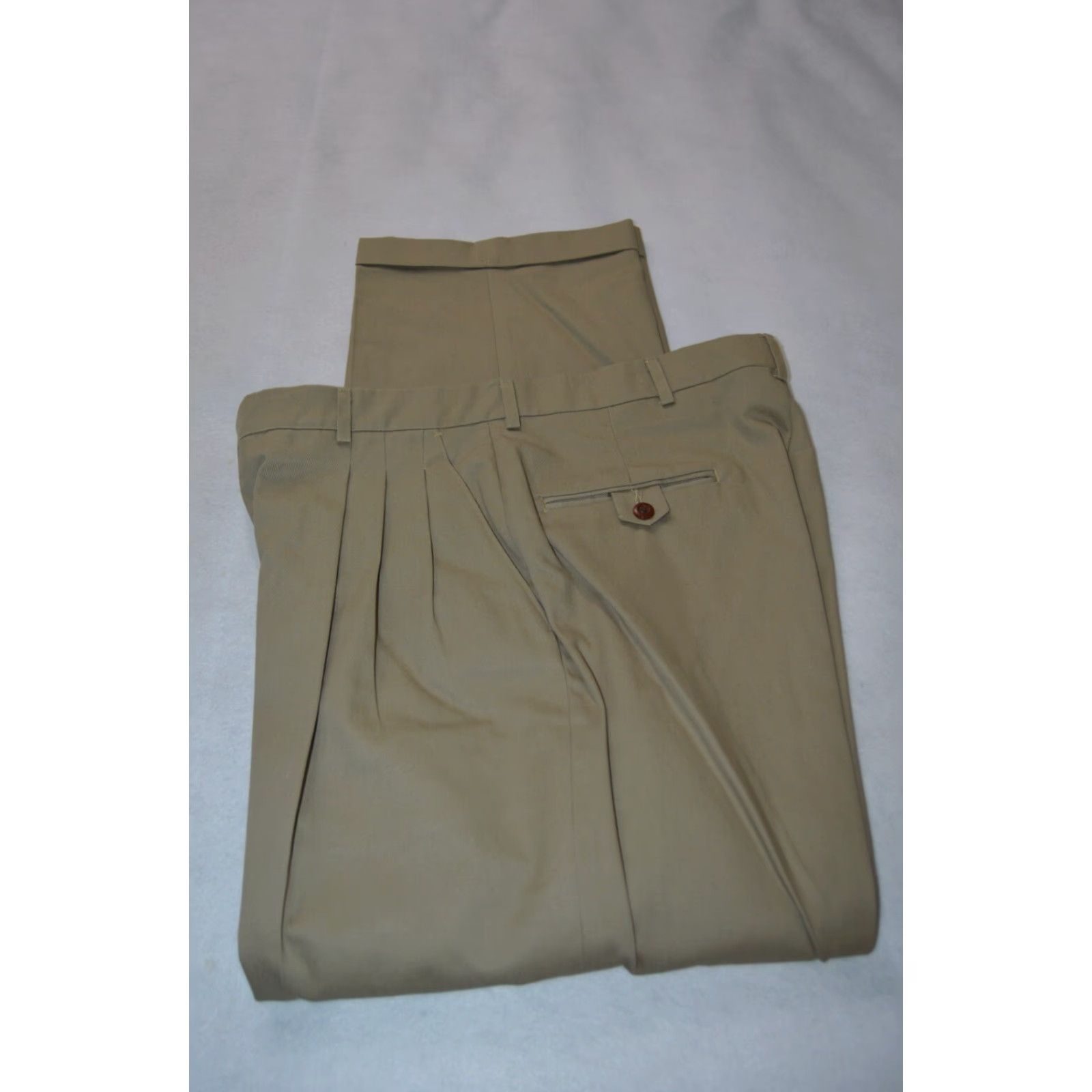 Vintage men's Chino Pants 36 / 30 khaki cotton zipper pockets beige classic Regular Mens Size US 36 / EU 52 - 3 Thumbnail