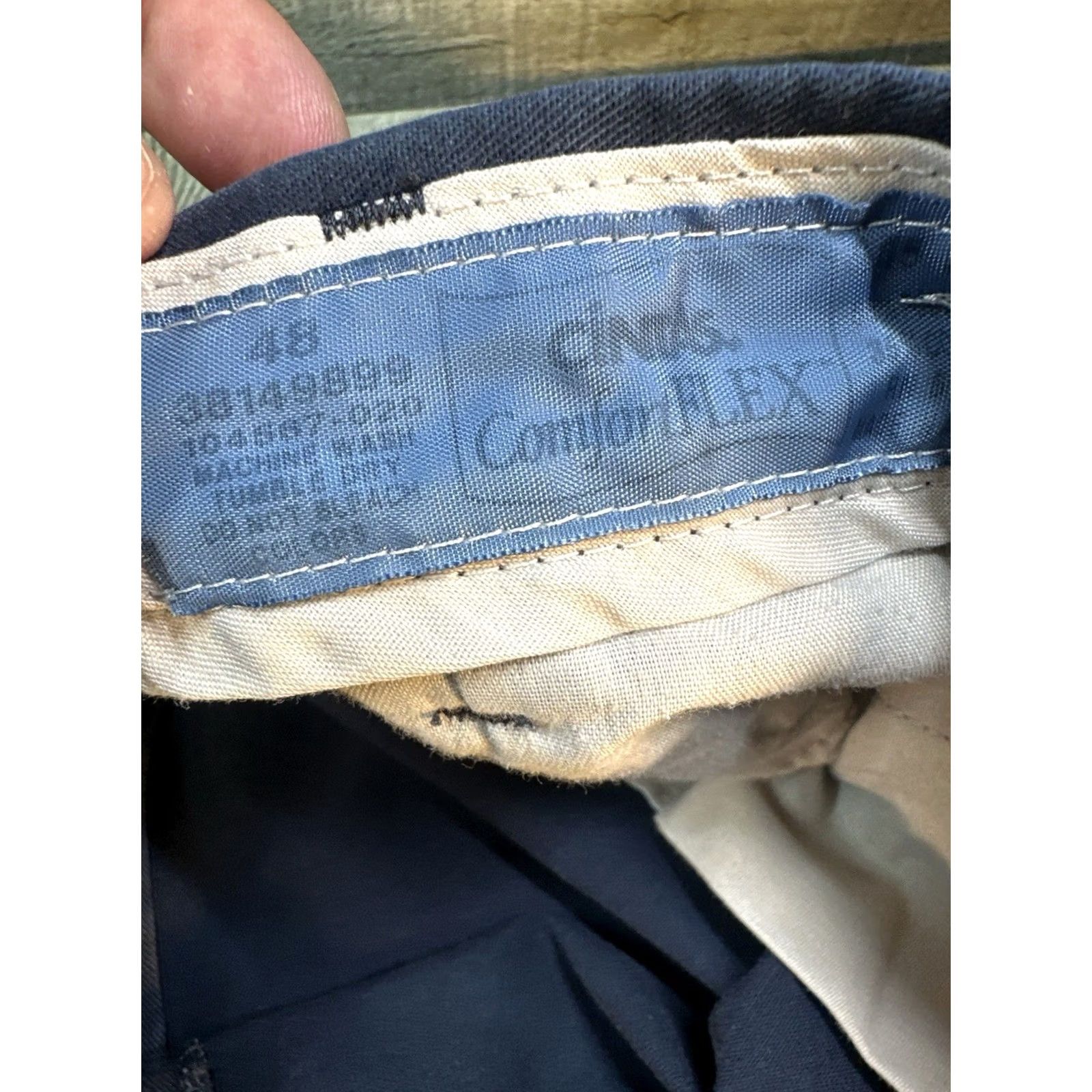 Vintage Mens Navy Blue Pants 48x30 Classic Fit Casual Work Chino Flat Front Size US 32 / EU 48 - 8 Thumbnail