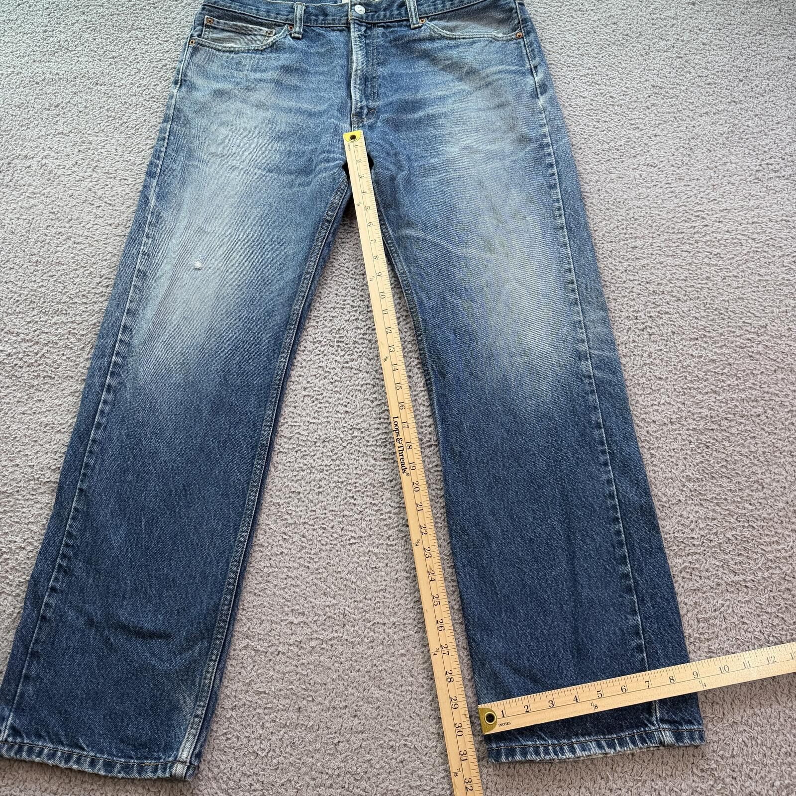 Levi's Levis 505 Straight Fit Jeans Mens 38x30 Y2K Faded Wash Denim Size US 38 / EU 54 - 4 Thumbnail