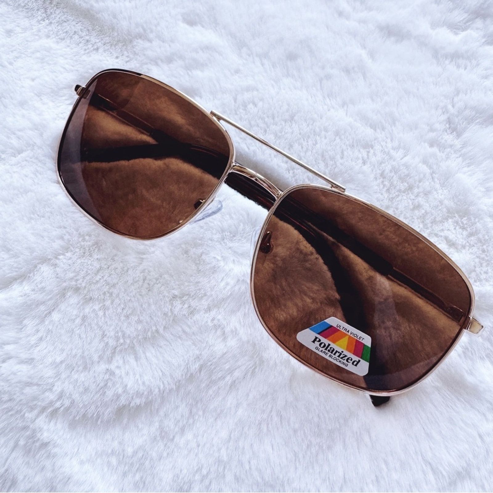 Other Troy Brown Rectangular Polarized Sunglasses Size ONE SIZE - 1 Thumbnail