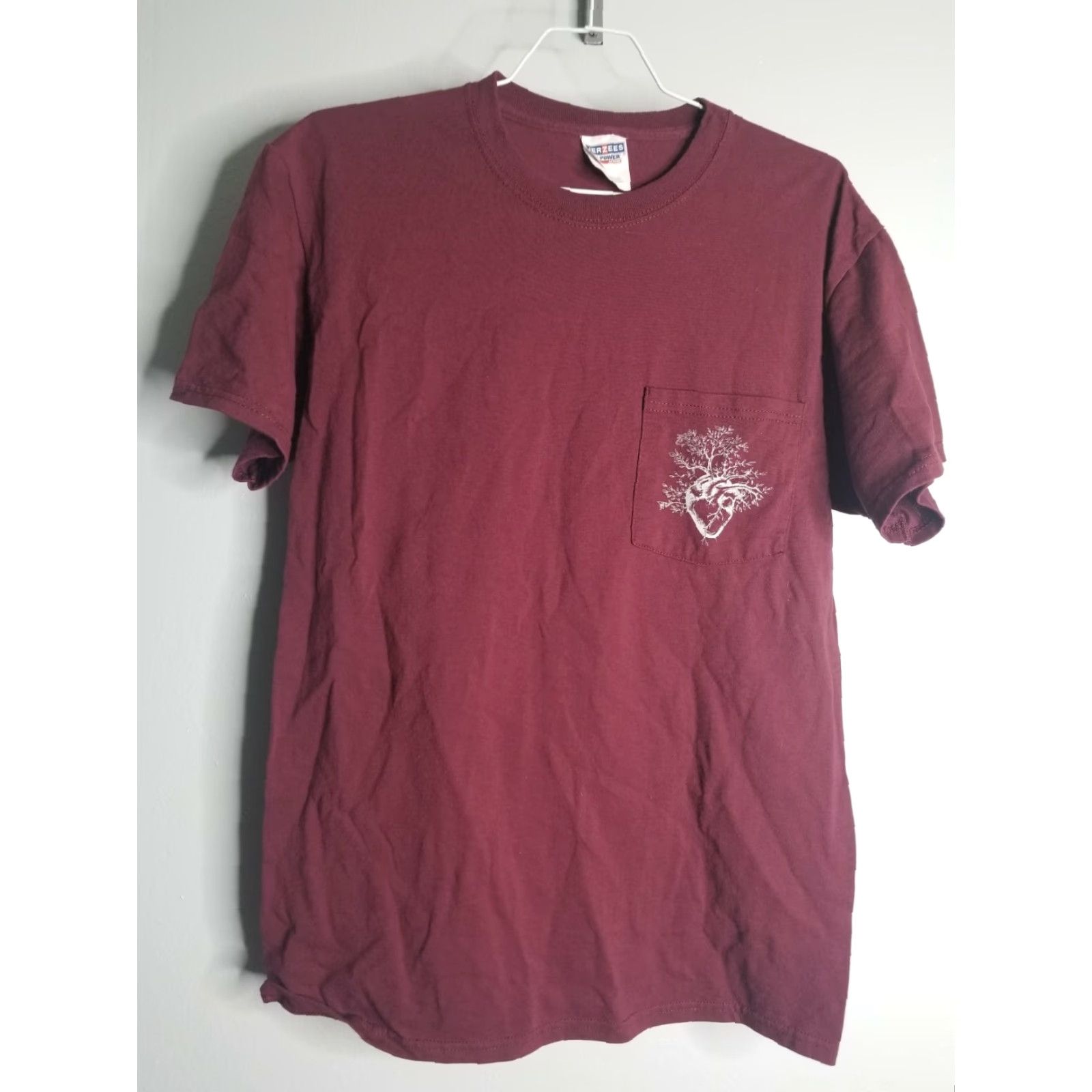 Vintage Mens M Rebirth T-Shirt Pocket Never Forget the Weight You Carry Quote Red Size US M / EU 48-50 / 2 - 2 Thumbnail