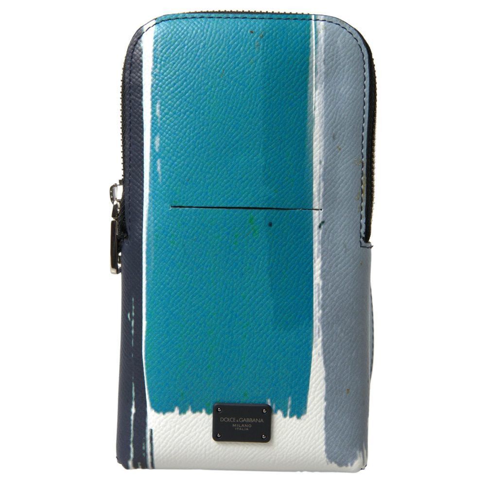 Dolce & Gabbana Dolce & Gabbana Blue Leather Men Purse Crossbody Sling Phone Size ONE SIZE - 1 Thumbnail