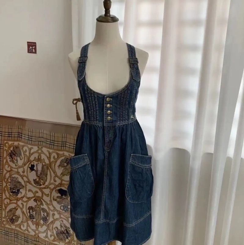 Burberry Burberry Blue Cotton Midi Dress for Women Size M / US 6-8 / IT 42-44 - 1 Thumbnail