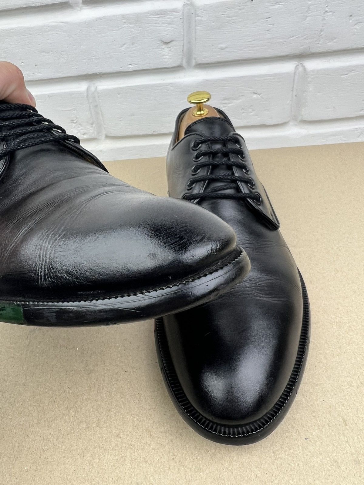 Gucci GUCCI Derby Leather Shoes Lace Up Web Stripe Black Men’s Size US 10.5 / EU 43-44 - 10 Thumbnail