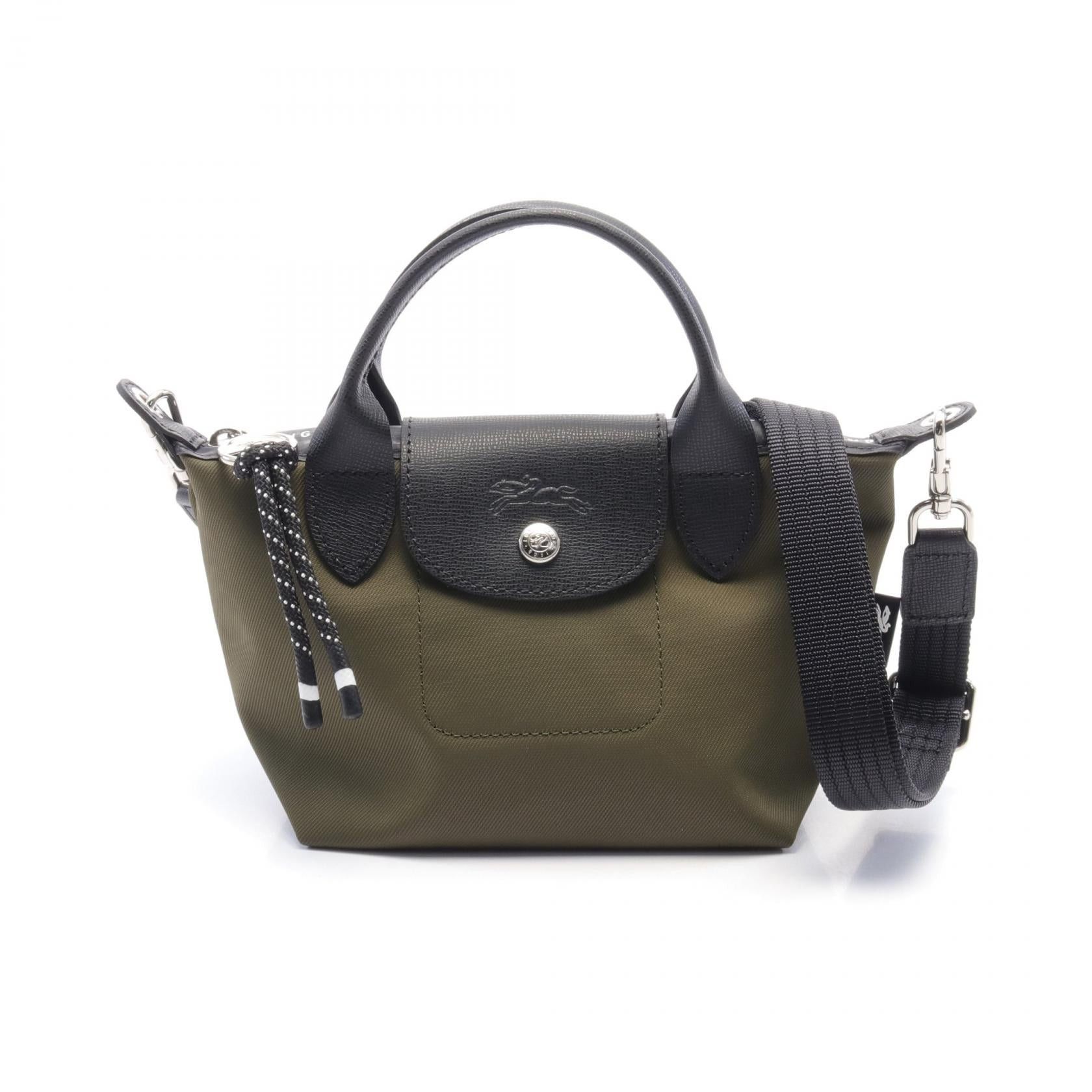 Longchamp Longchamp Le Preage Energy Xs Handbag Nylon Leather Khaki Green Black Size ONE SIZE - 1 Thumbnail