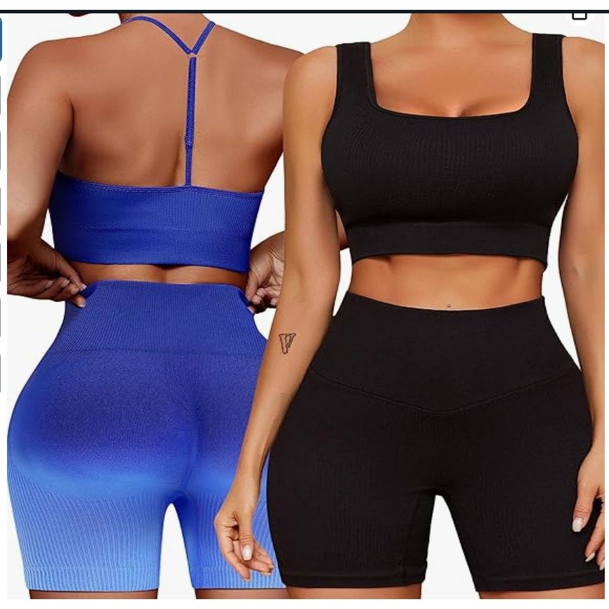 The Unbranded Brand 2 Workout Outfits Set 4pc Tank Sport Bra High Waist SMALL Size S / US 4 / IT 40 - 1 Thumbnail
