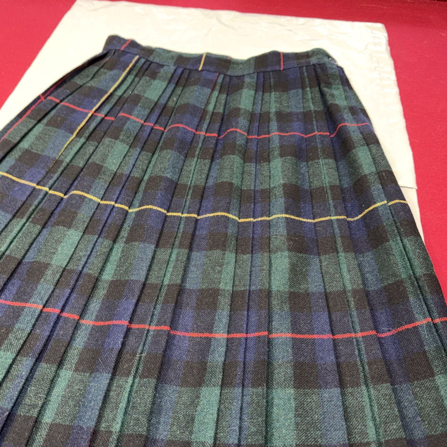 Vintage VINTAGE Present Co. PLAID Wool Midi SKIRT School Girl 11/12 Size 32" / US 10 / IT 46 - 5 Thumbnail